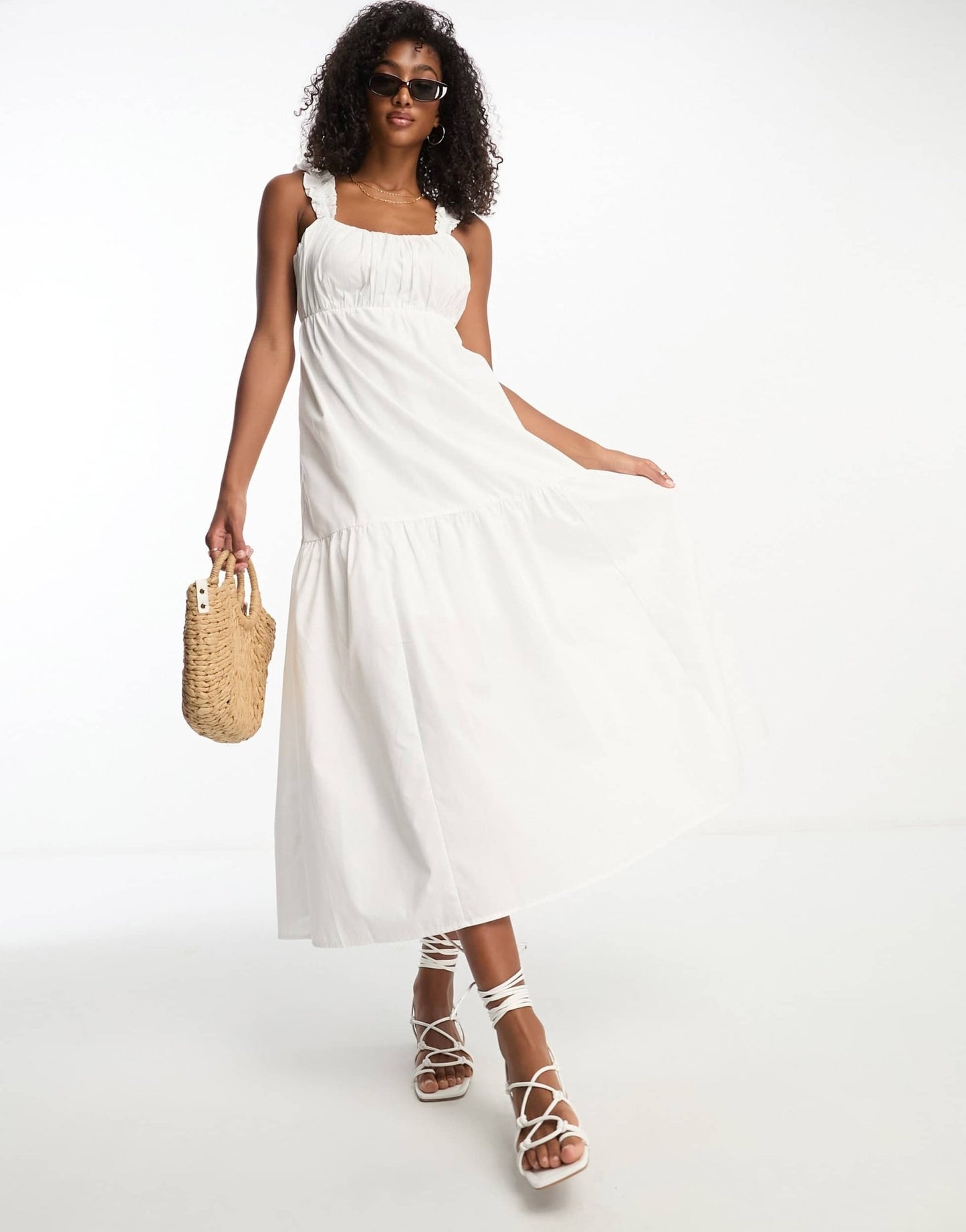 Abercrombie & Fitch poplin maxi dress in white - ASOS Sample Sale EU Store