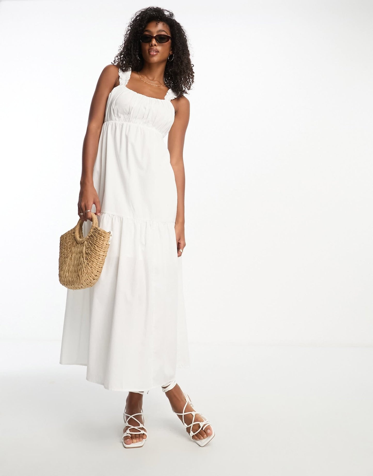 Abercrombie & Fitch poplin maxi dress in white - ASOS Sample Sale EU Store