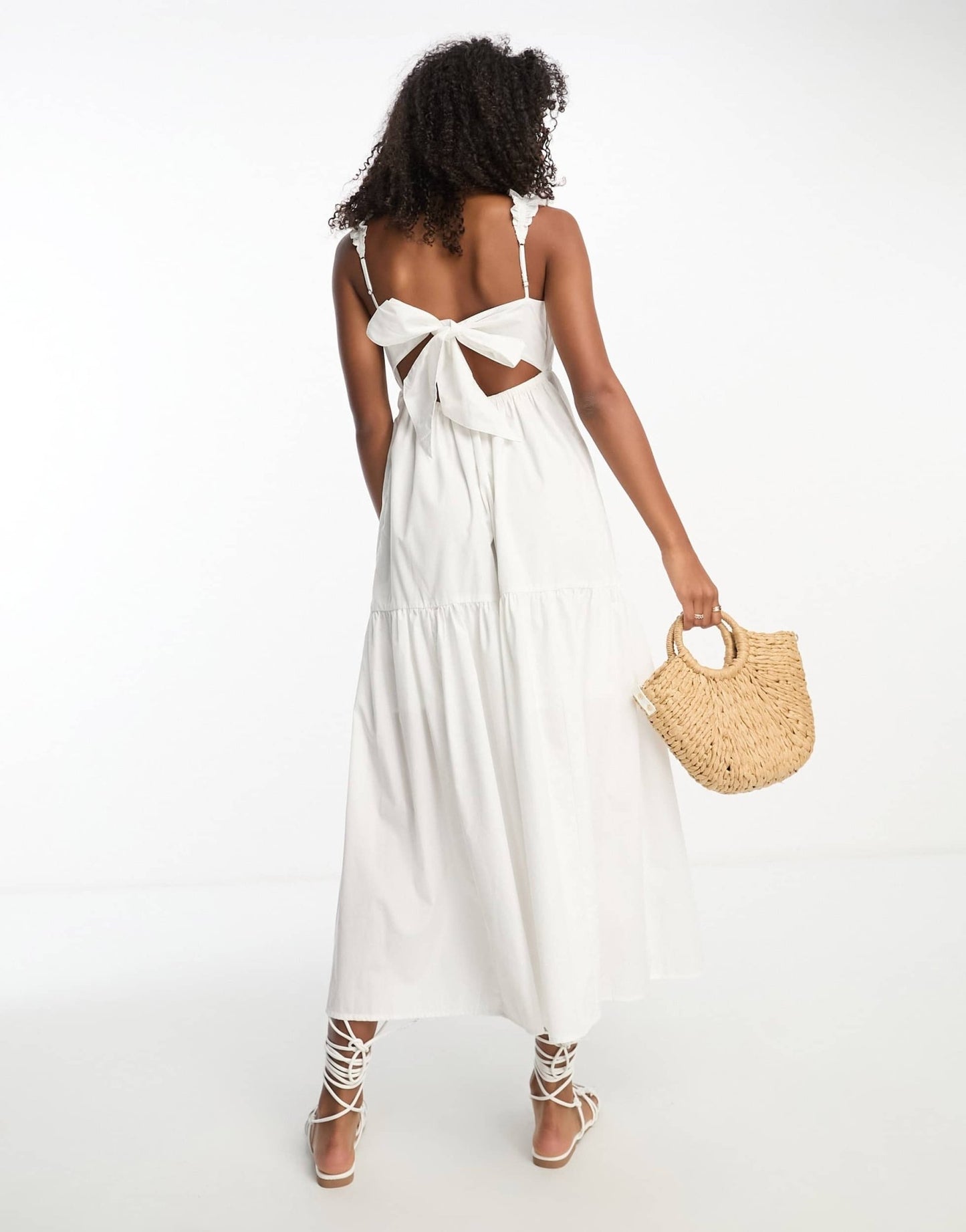 Abercrombie & Fitch poplin maxi dress in white - ASOS Sample Sale EU Store
