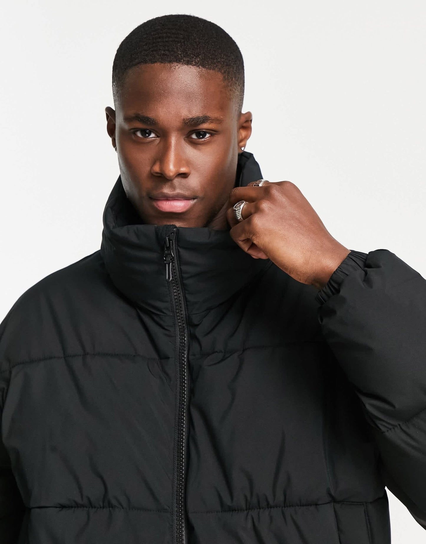 Abercrombie & Fitch relaxed fit heavy puffer jacket in black - ASOS Sample Sale EU Store