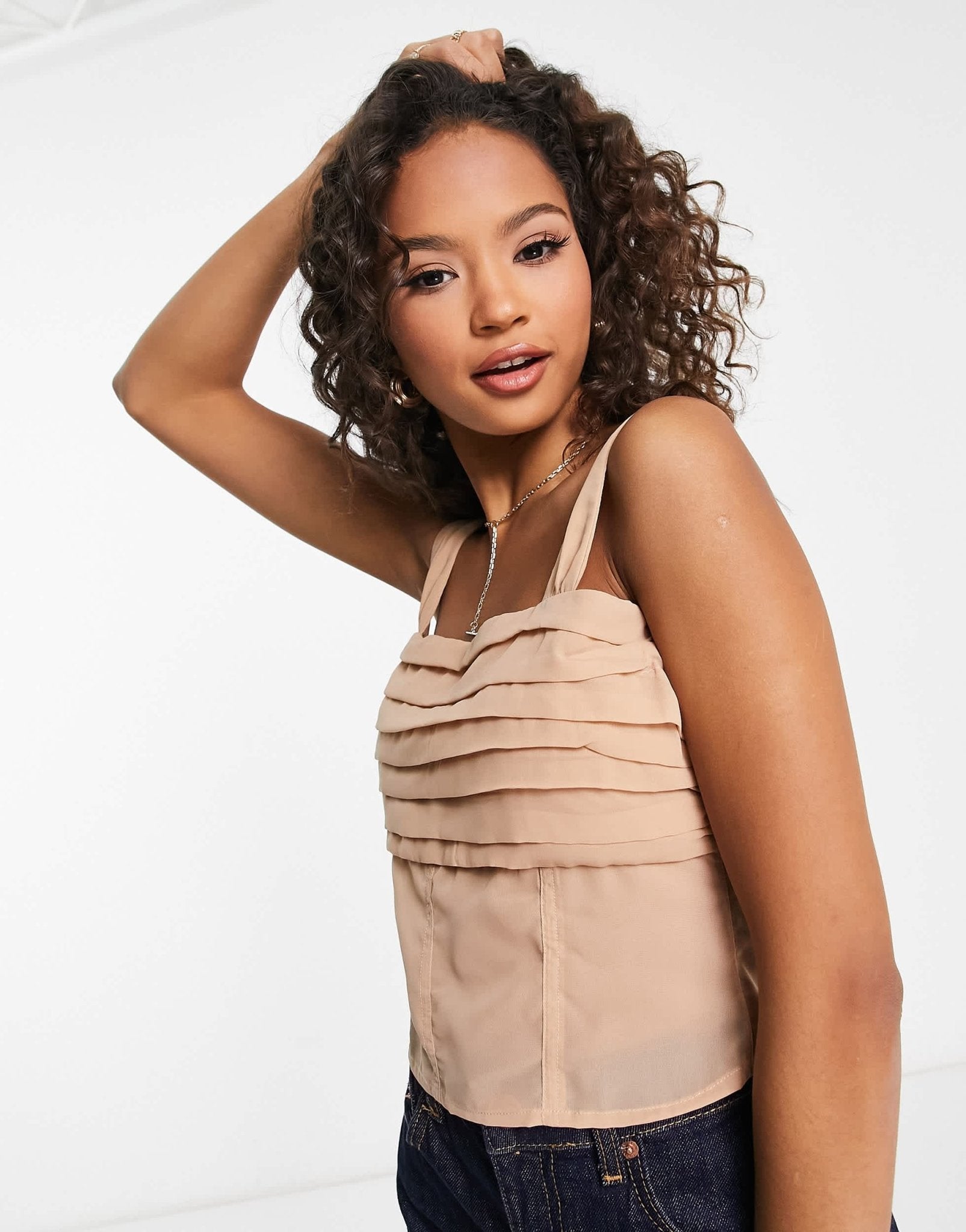 Abercrombie & Fitch sheer babydoll top in brown - ASOS Sample Sale EU Store