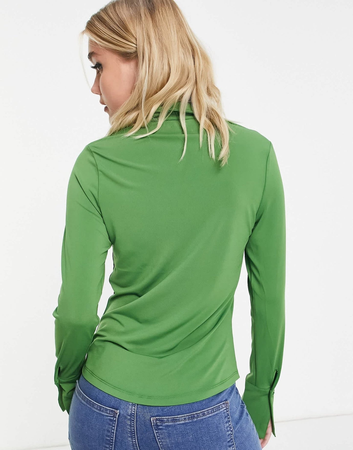 Abercrombie & Fitch slinky slim jersey shirt in green - ASOS Sample Sale EU Store