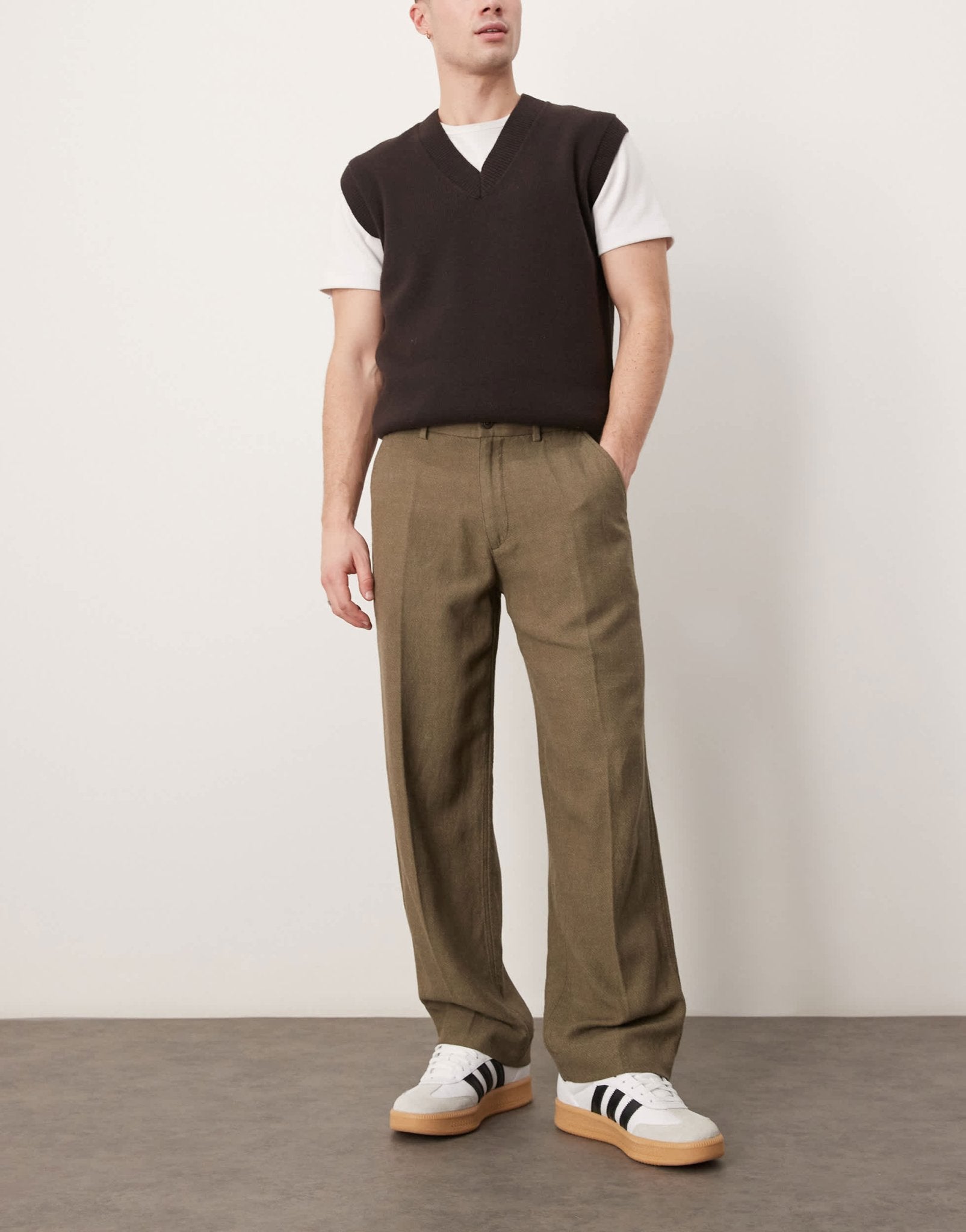 Abercrombie & Fitch Sloane tailored baggy trousers in green - ASOS Sample Sale EU Store