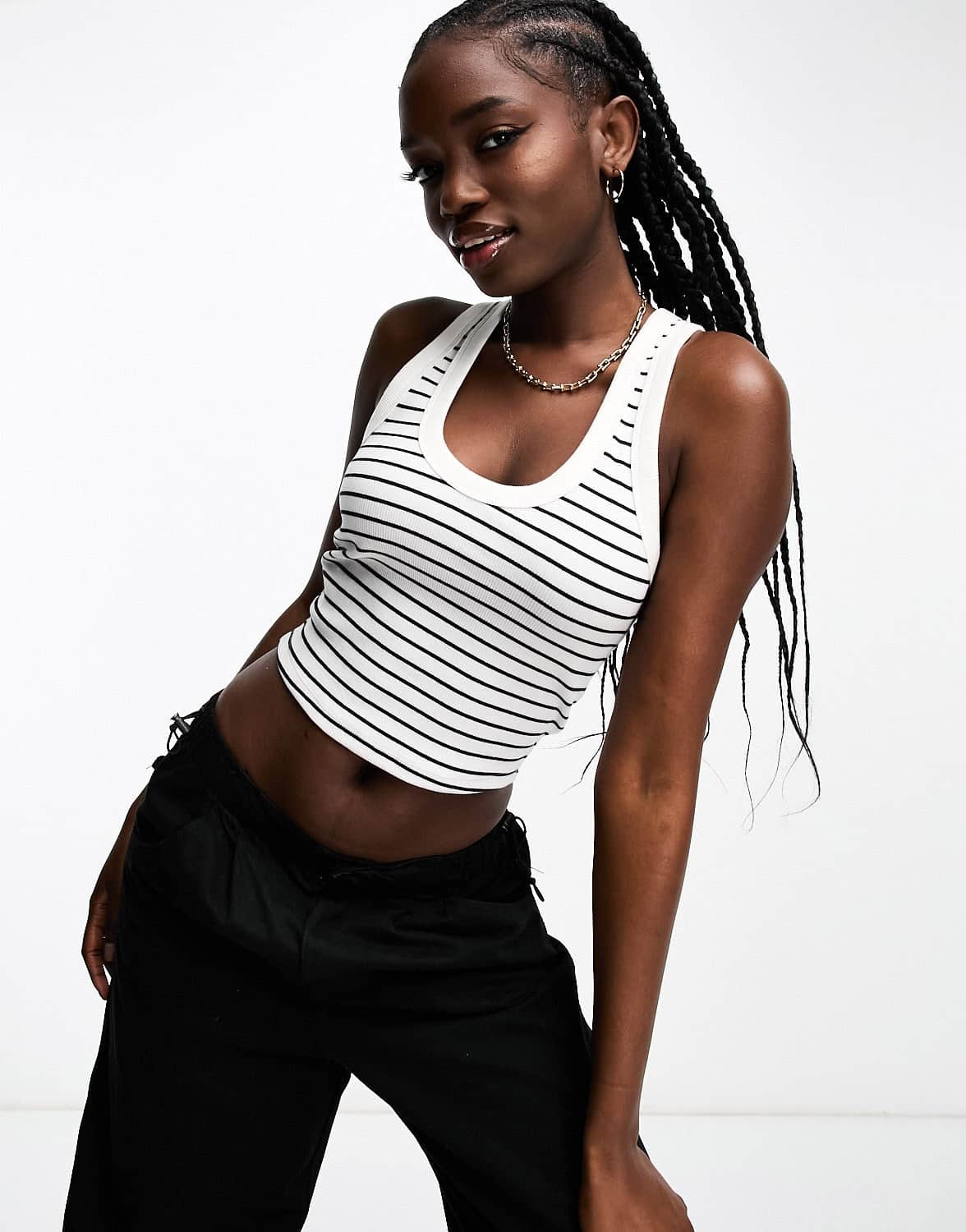 Abercrombie & Fitch striped tank top in white - ASOS Sample Sale EU Store