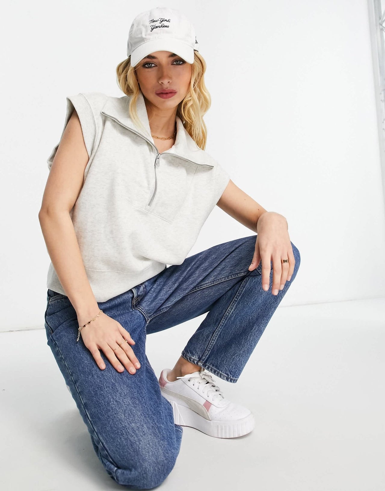 Abercrombie & Fitch terry shoulder pad vest in grey - ASOS Sample Sale EU Store