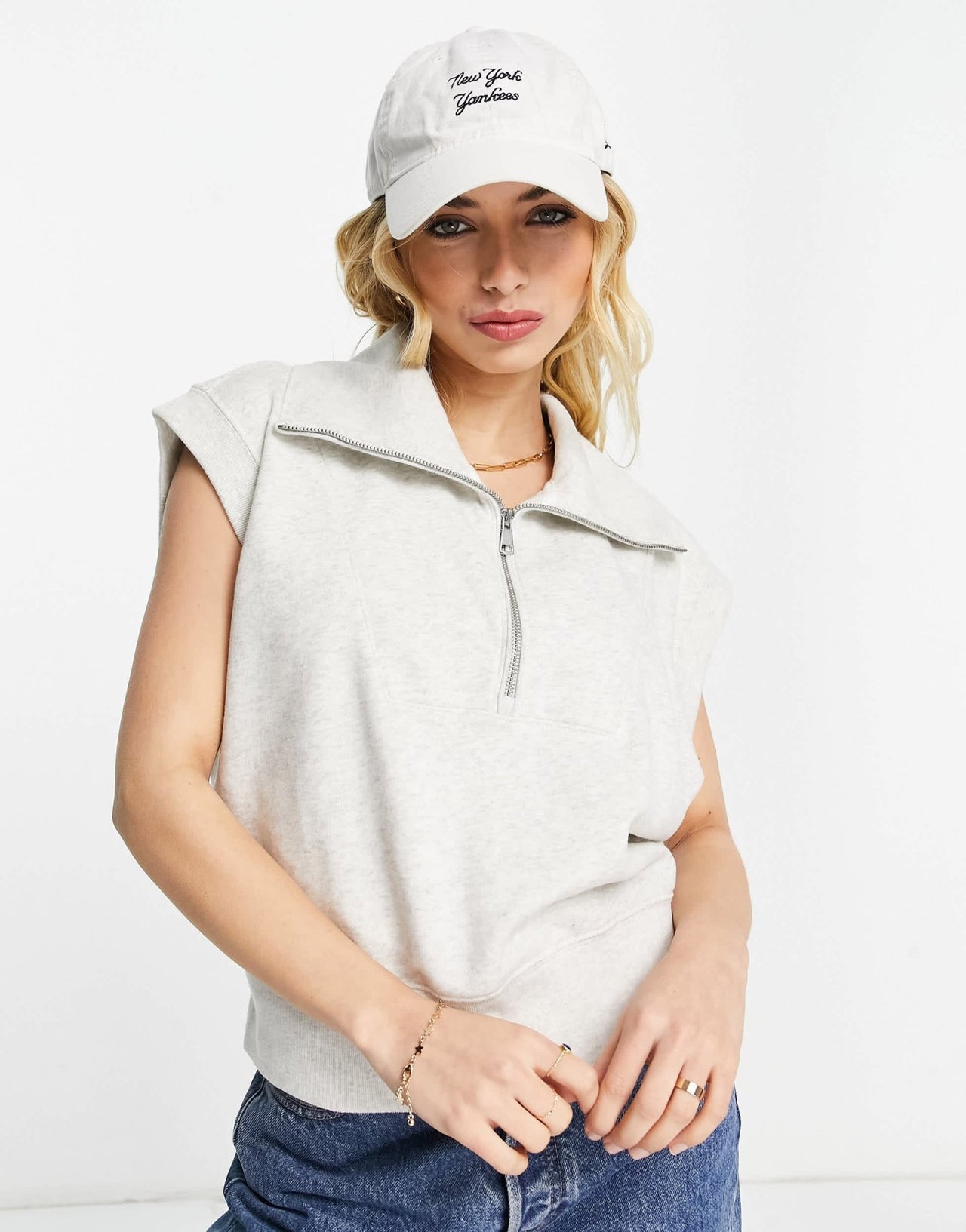 Abercrombie & Fitch terry shoulder pad vest in grey - ASOS Sample Sale EU Store