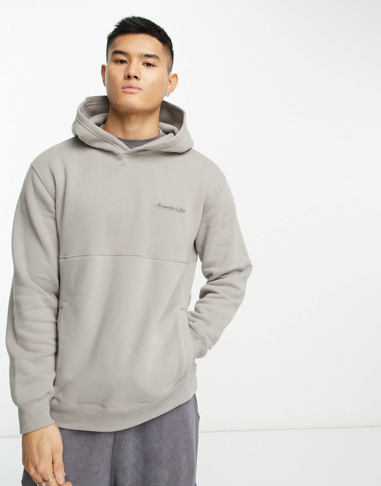 Abercrombie & Fitch trend logo hoodie in beige - ASOS Sample Sale EU Store