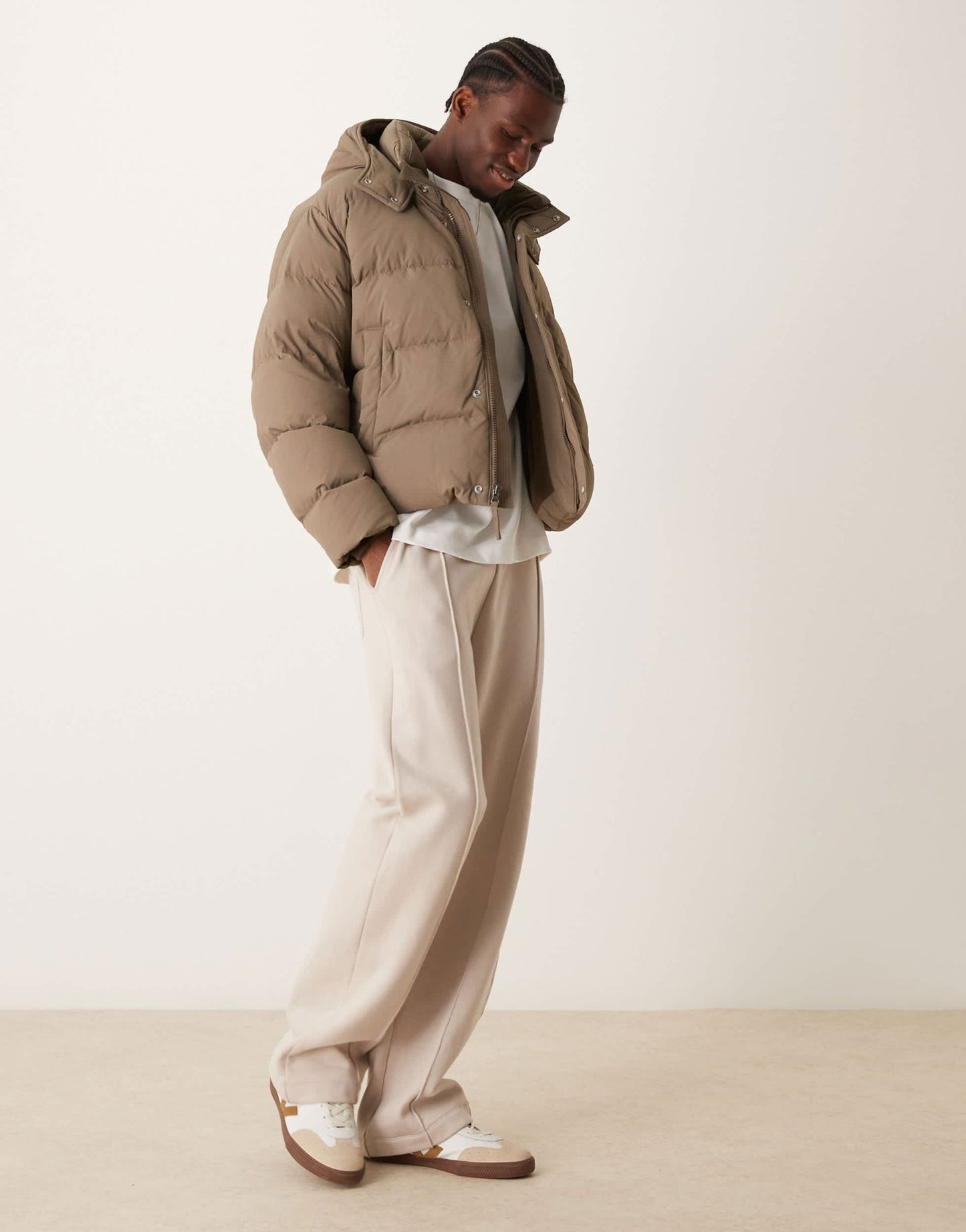 Abercrombie & Fitch ultra hooded puffer jacket in beige - ASOS Sample Sale EU Store