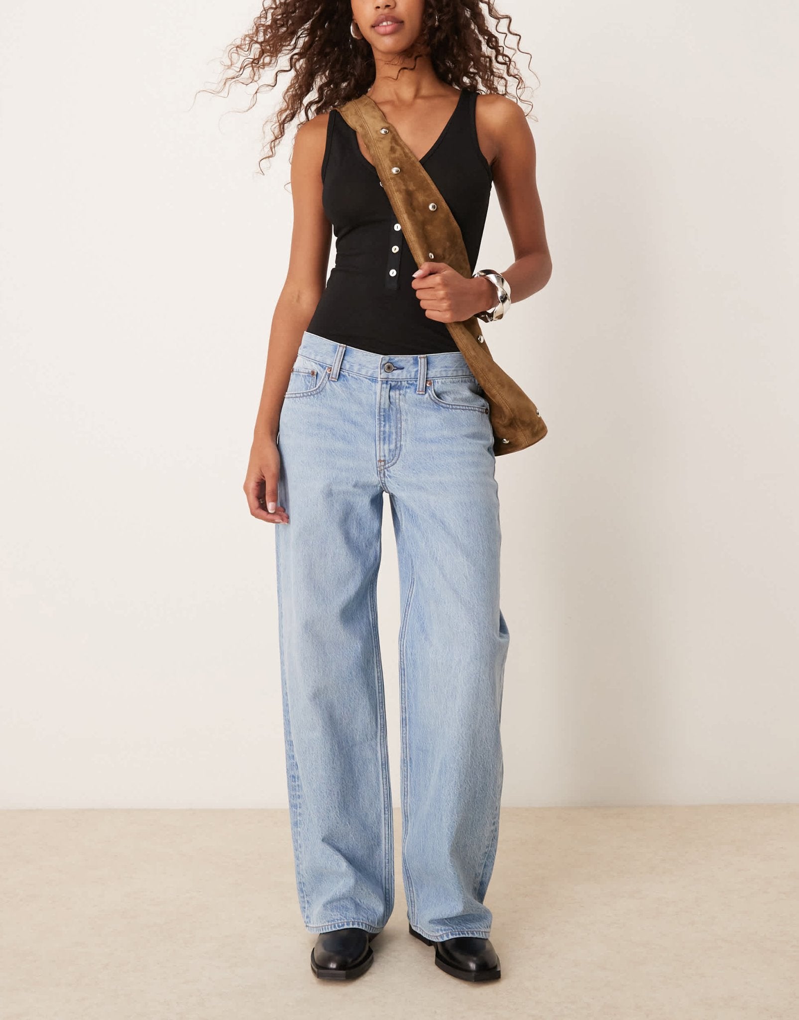 Abercrombie & Fitch ultra loose low rise jeans in light blue - ASOS Sample Sale EU Store