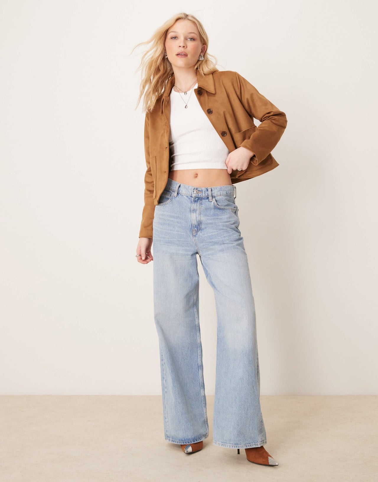 Abercrombie & Fitch vegan suede jacket in tan - ASOS Sample Sale EU Store