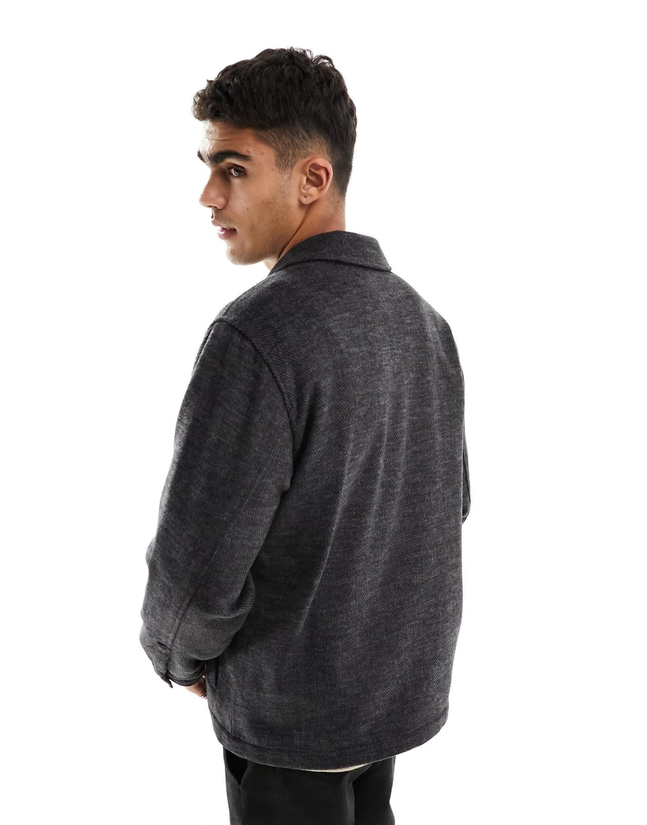 Abercrombie & Fitch wool zip front shirt jacket in black - ASOS Sample Sale EU Store