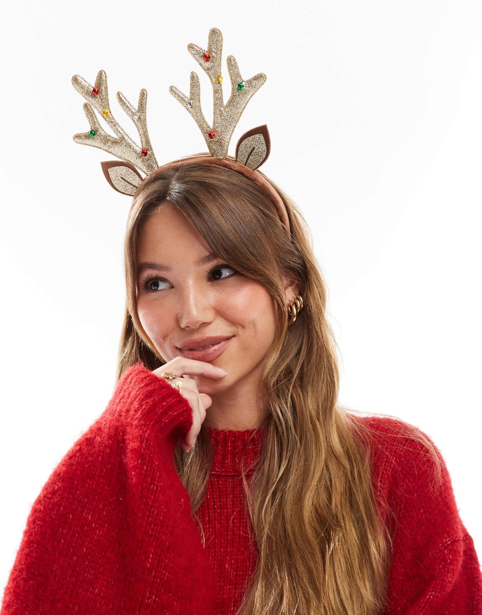 Accessorize christmas raindeer novelty headband in gold - ASOS Sample Sale EU Store