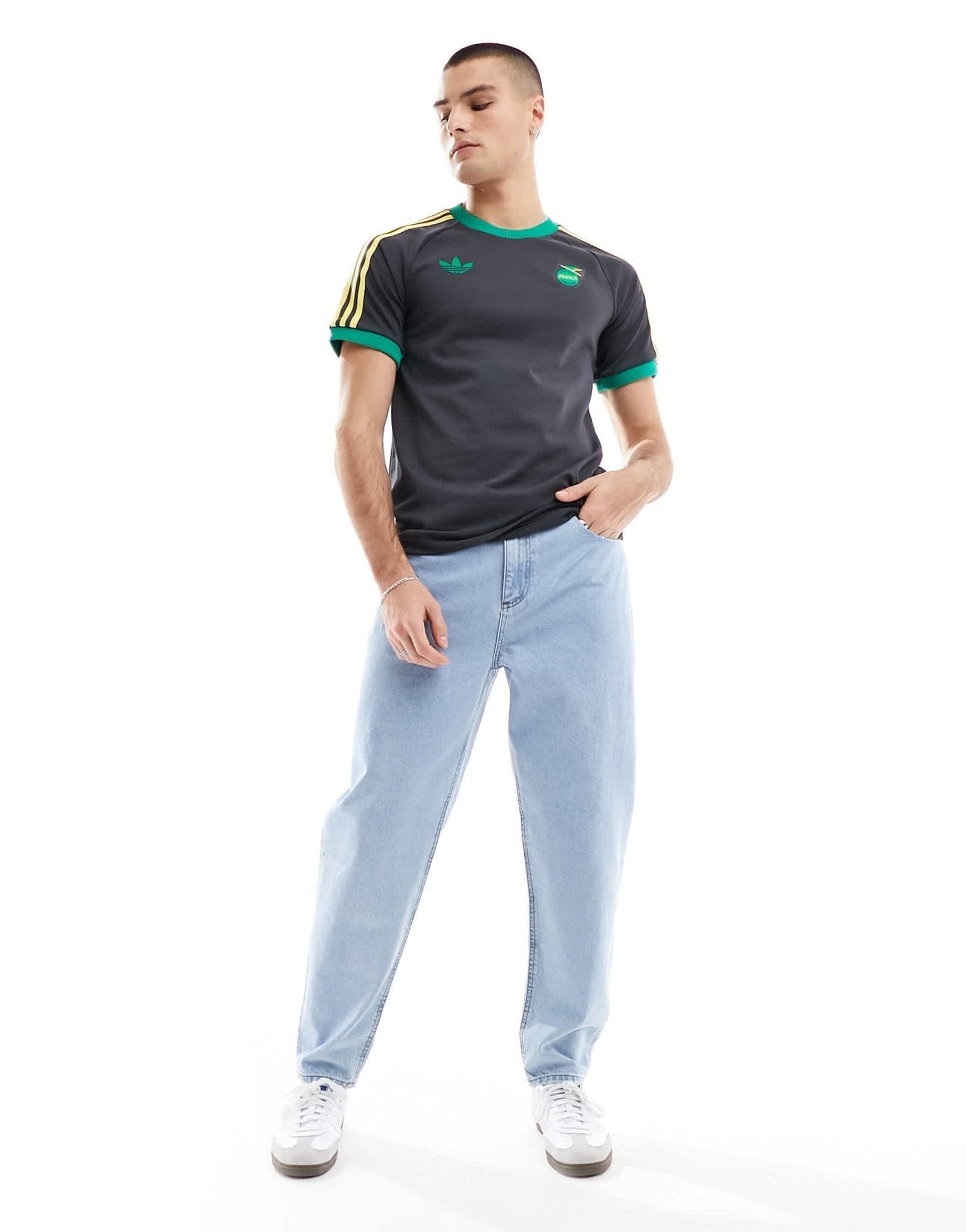 adidas Football Jamaica OG 3 - Stripe t-shirt in black - ASOS Sample Sale EU Store