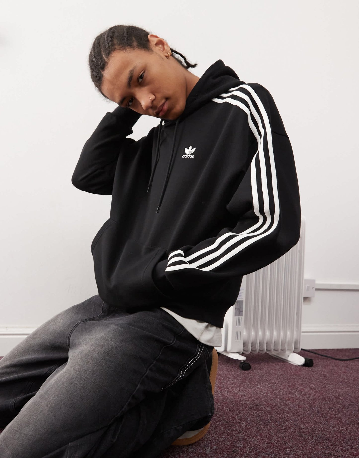 adidas Originals Adicolor Baggy Fit Hoodie in black - ASOS Sample Sale EU Store