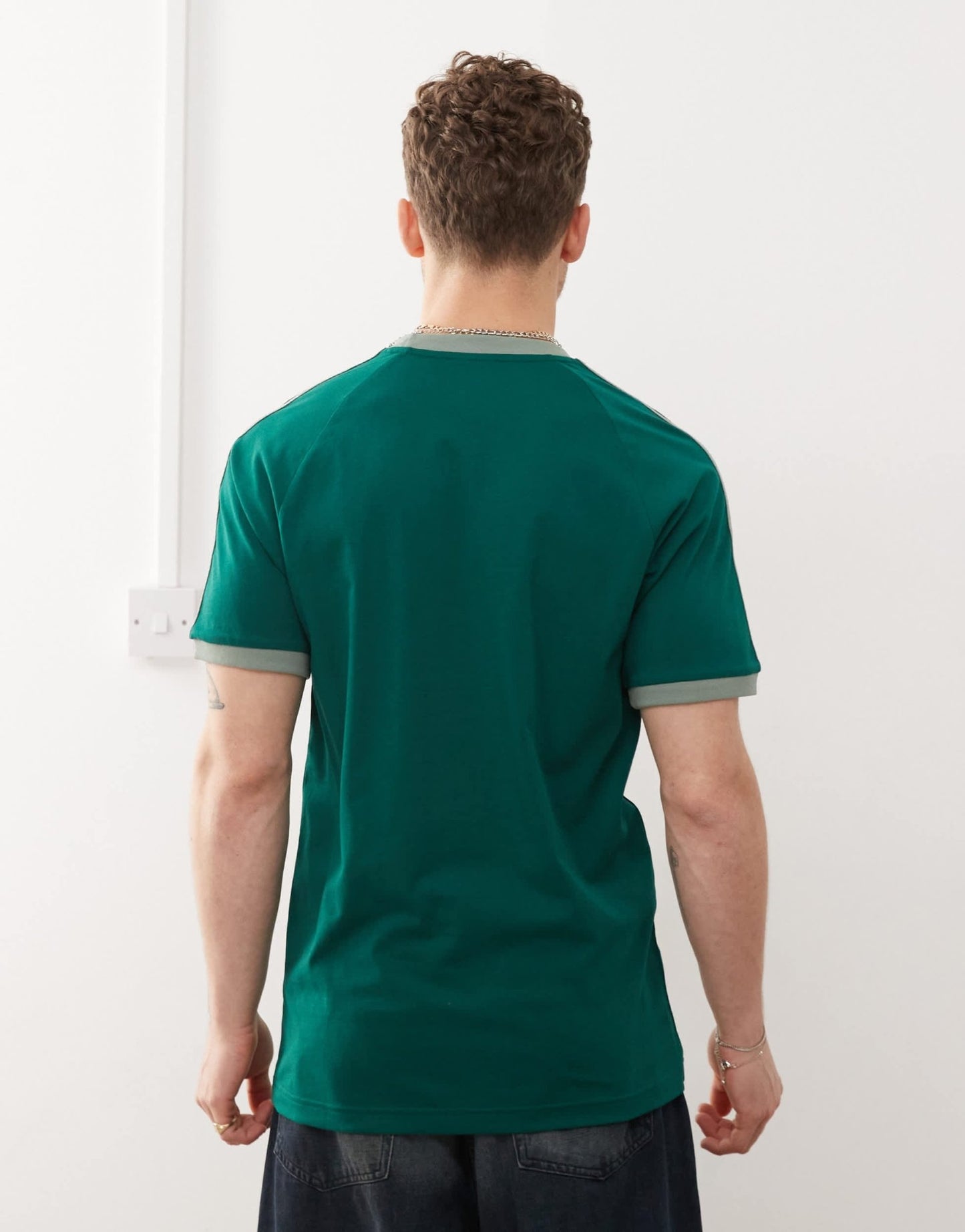 adidas Originals Adicolor Classics 3 - Stripe t-shirt in green - ASOS Sample Sale EU Store