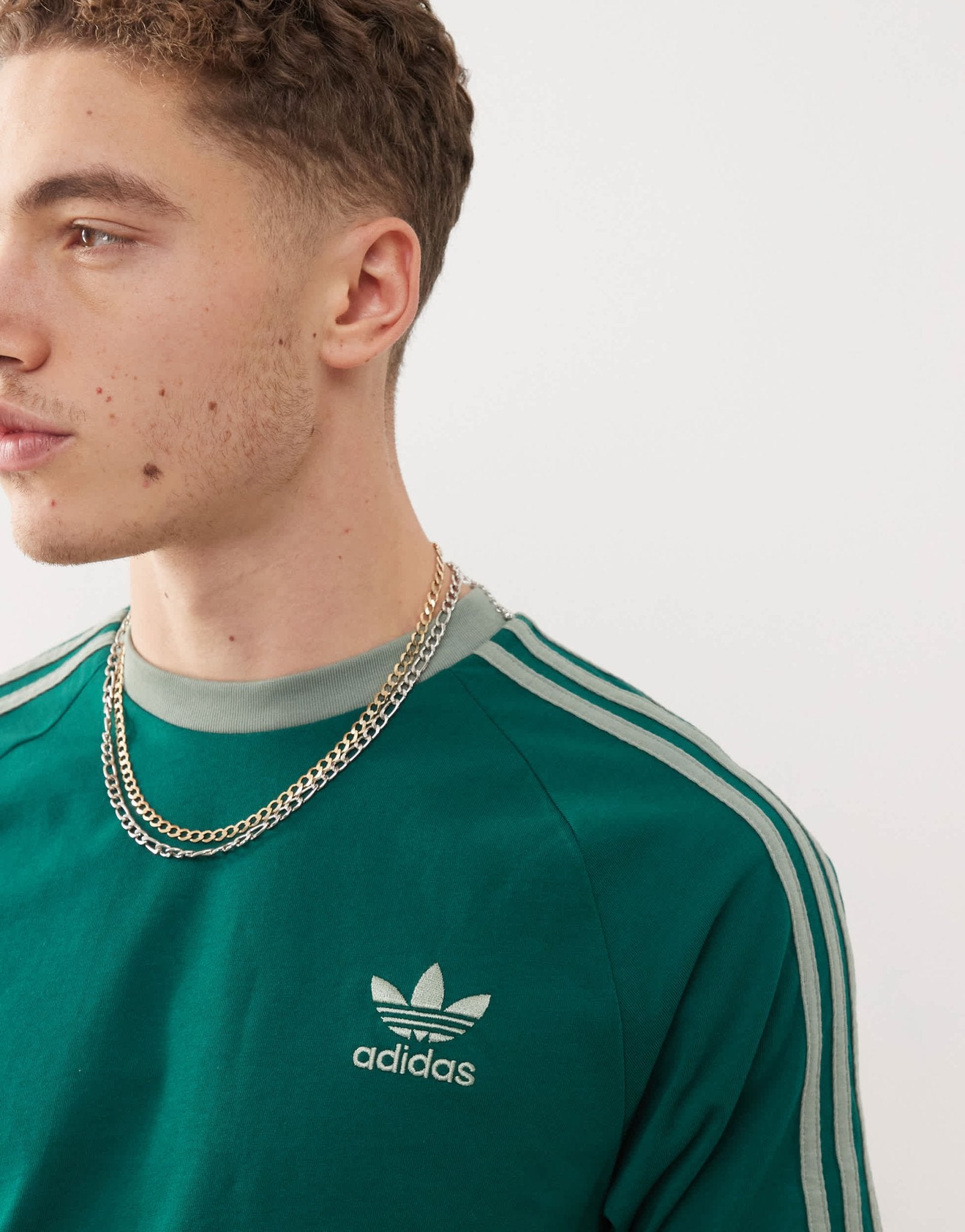 adidas Originals Adicolor Classics 3 - Stripe t-shirt in green - ASOS Sample Sale EU Store