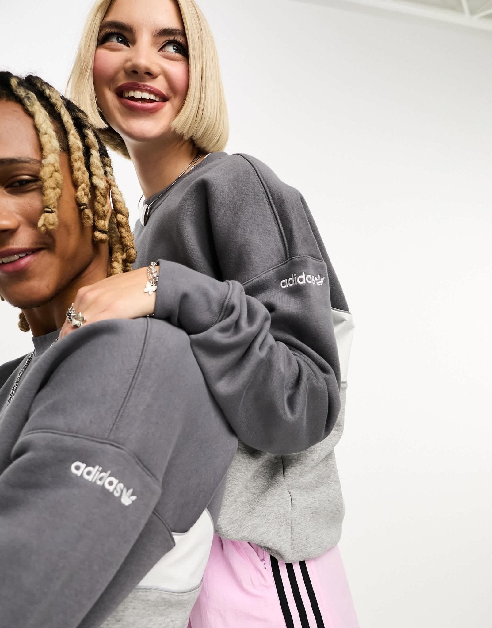 adidas Originals adicolor unisex Next reflective panel sweatshirt in multi grey - ASOS Sample Sale EU Store