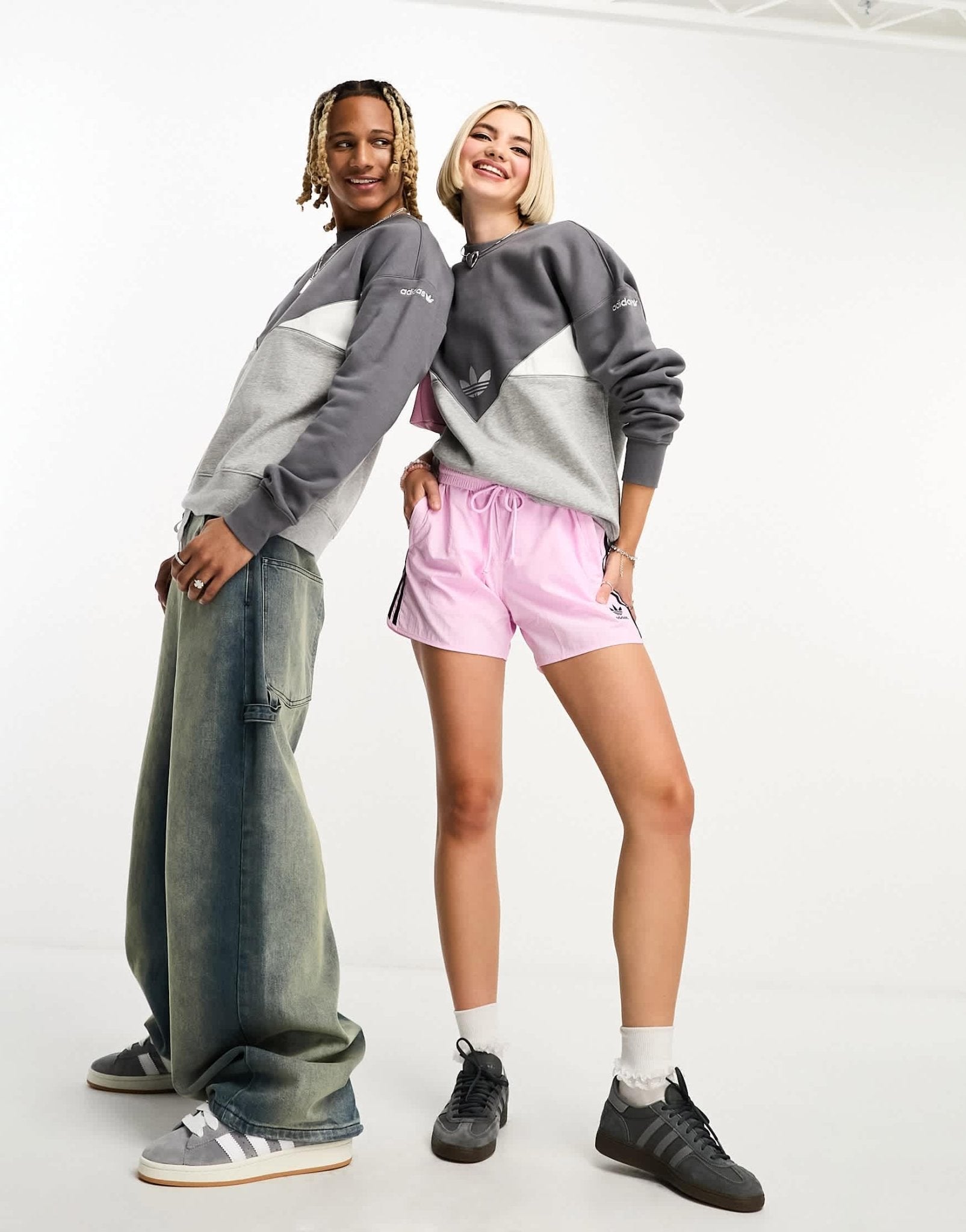 adidas Originals adicolor unisex Next reflective panel sweatshirt in multi grey - ASOS Sample Sale EU Store