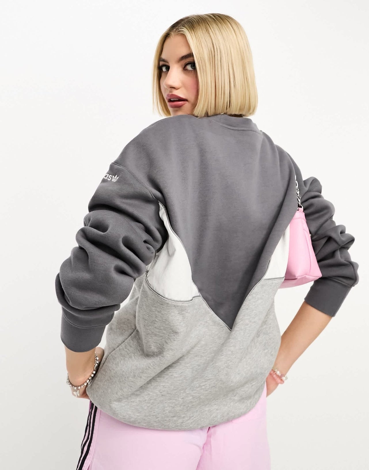 adidas Originals adicolor unisex Next reflective panel sweatshirt in multi grey - ASOS Sample Sale EU Store