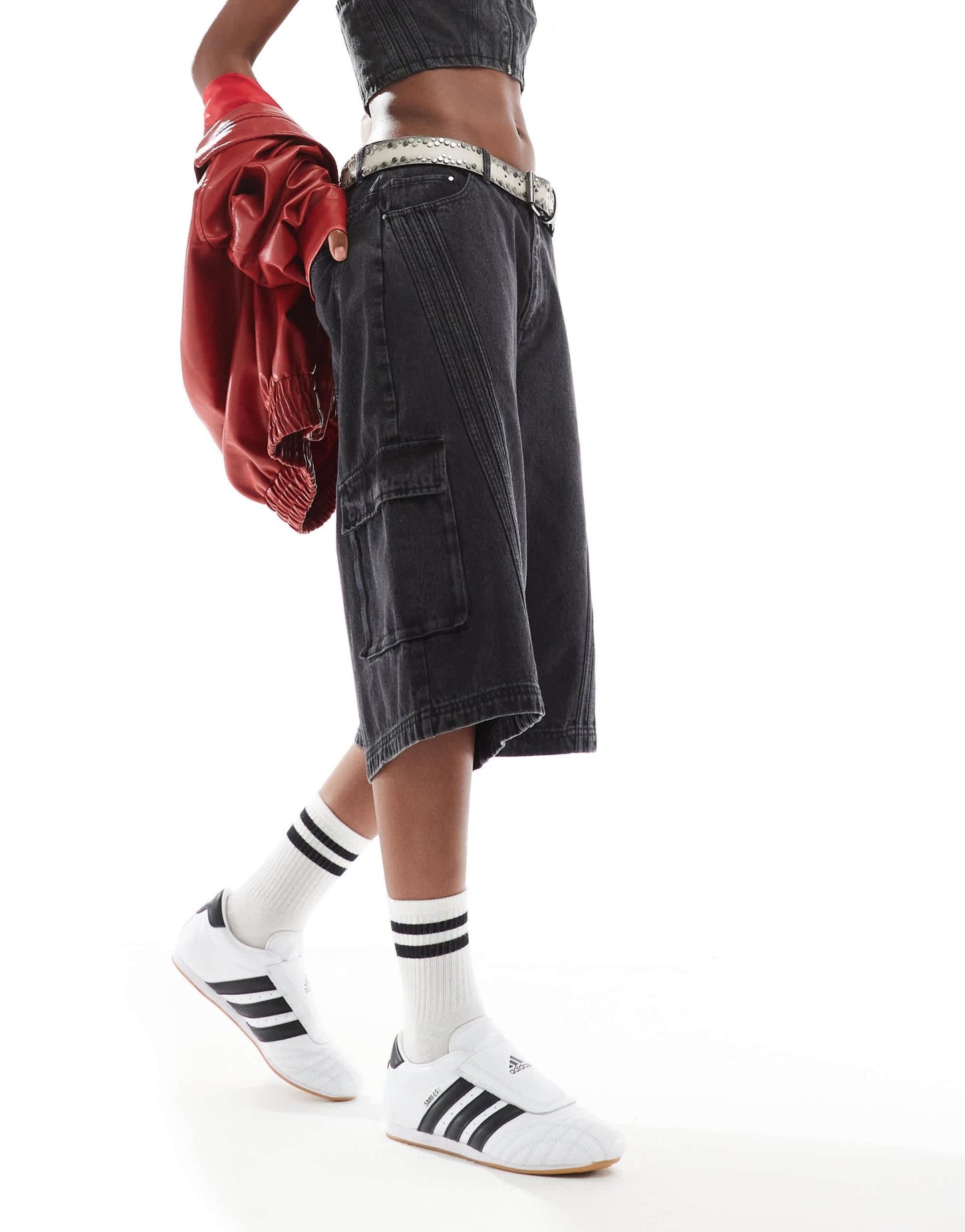 adidas Originals Adilenium denim capri short co - ord in black - ASOS Sample Sale EU Store
