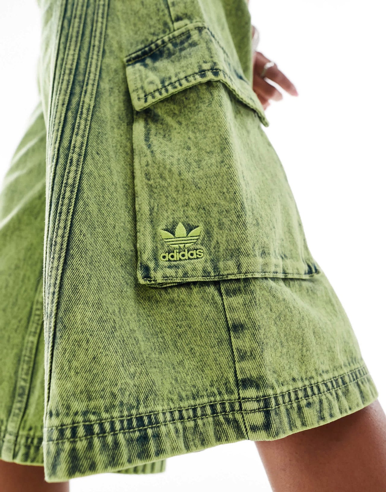 adidas Originals Adilenium denim capri short co - ord in lime wash - ASOS Sample Sale EU Store