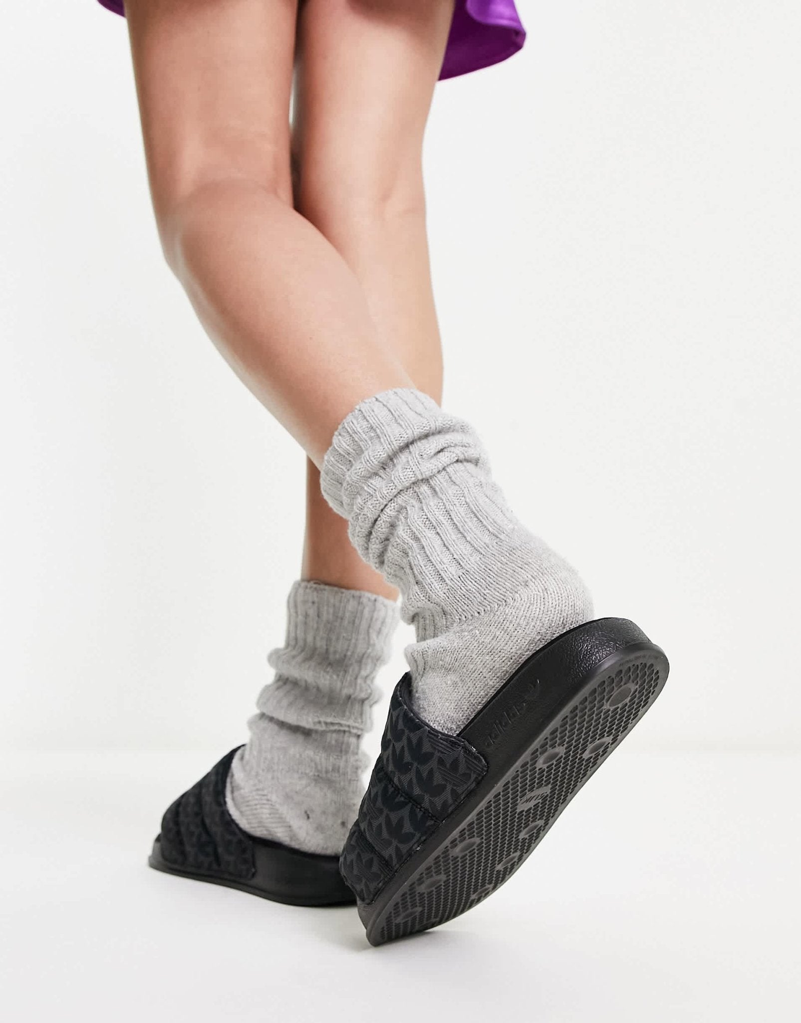 adidas Originals Adilette chunky sliders in black - ASOS Sample Sale EU Store