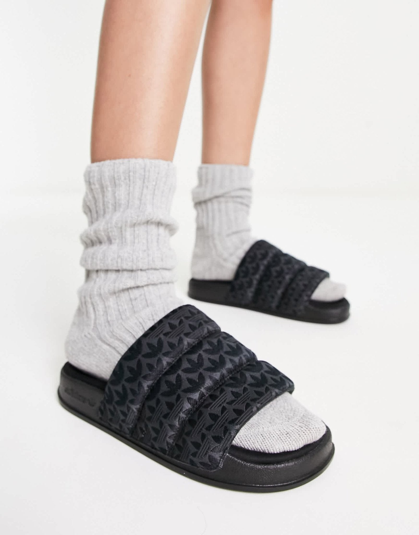 adidas Originals Adilette chunky sliders in black - ASOS Sample Sale EU Store