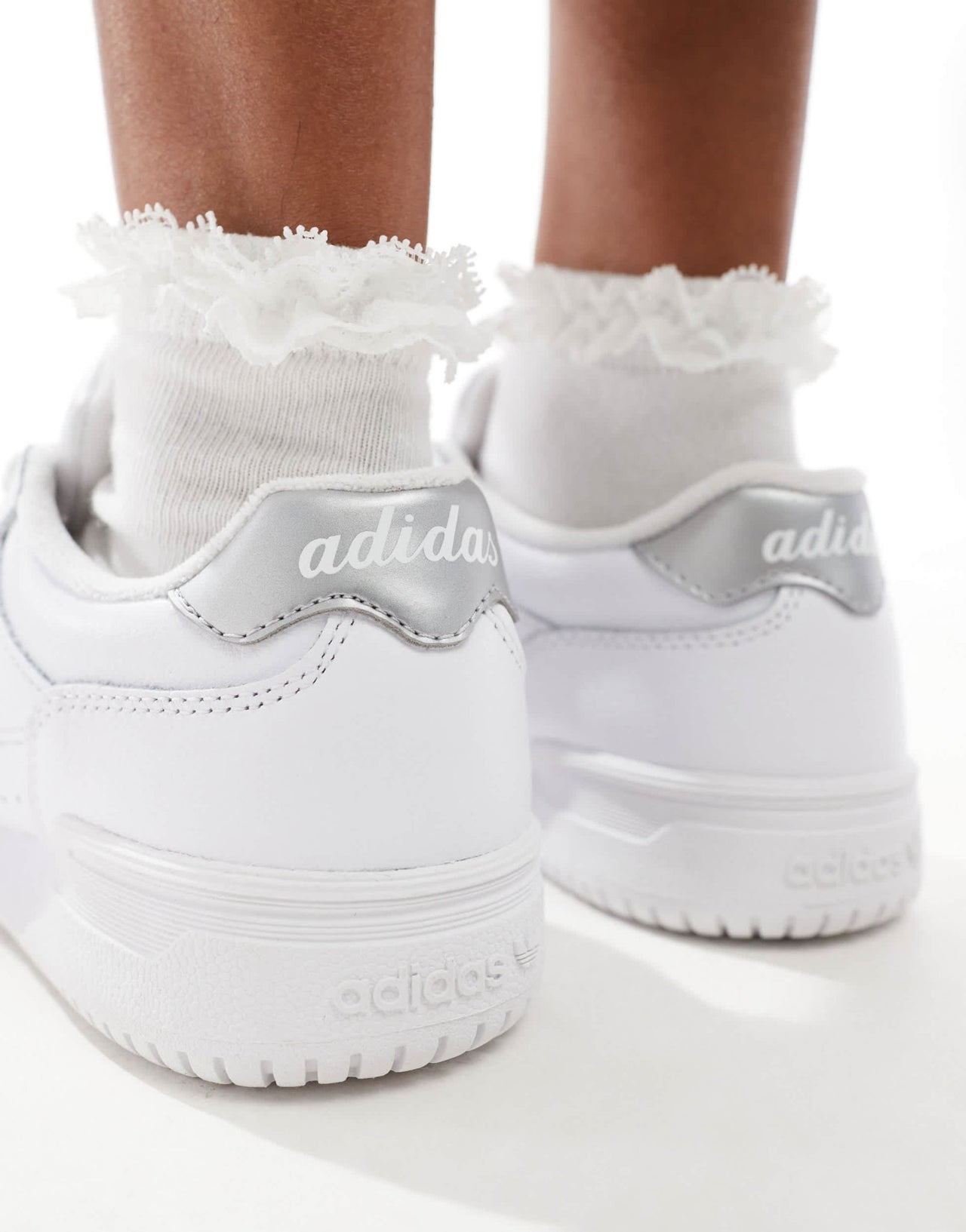adidas Originals Court Super in white and silver - ASOS Sample Sale EU Store