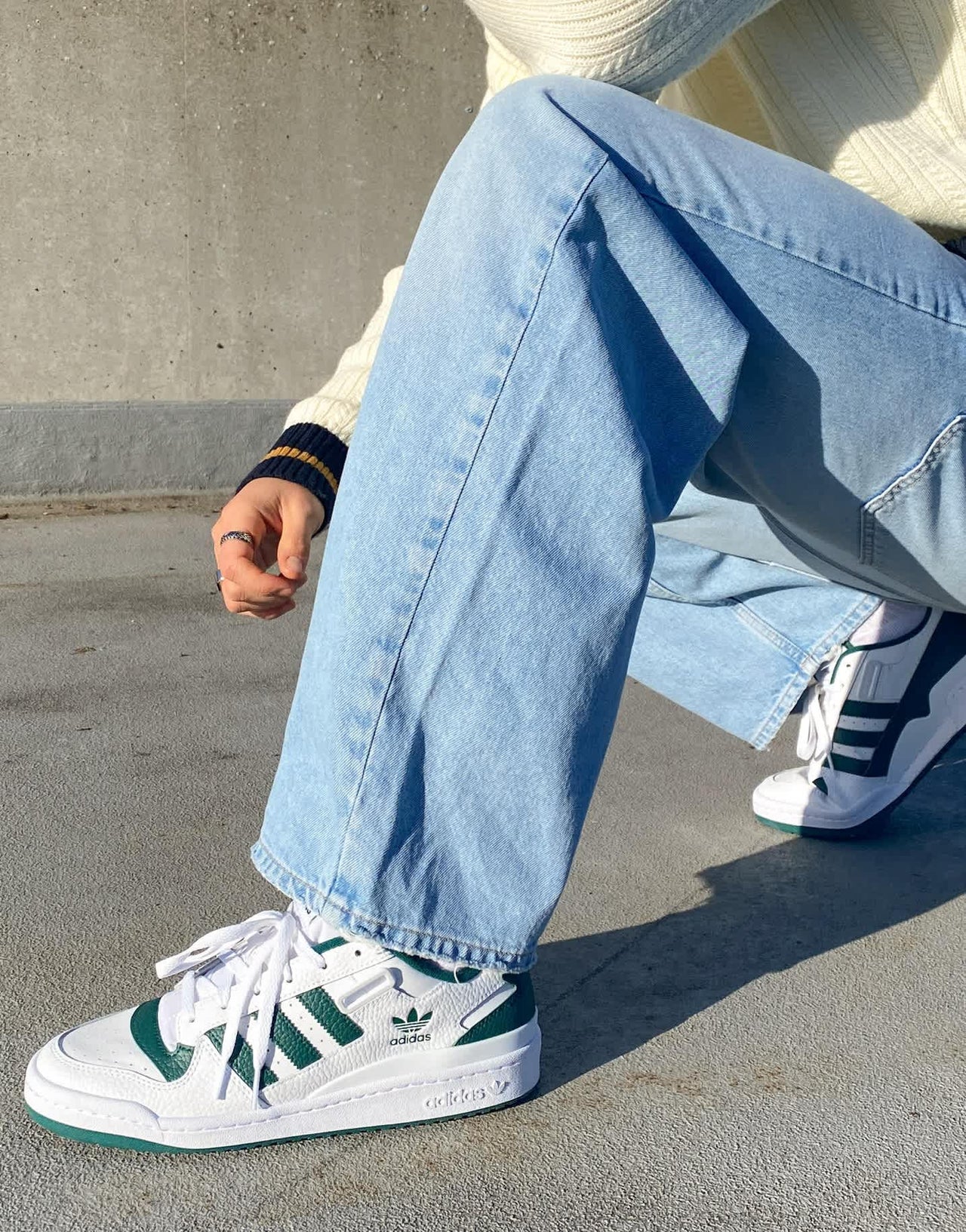 adidas Originals Forum Low trainers in white and collegiate green - ASOS Sample Sale EU Store