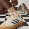 adidas Originals Gazelle Bold platform trainers in cream and navy
