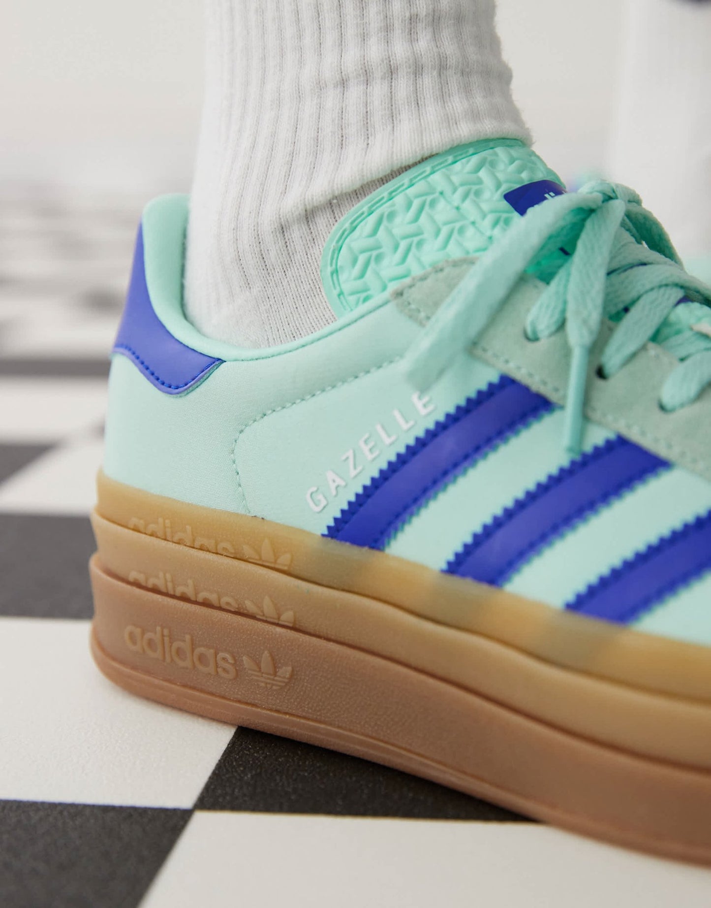 adidas Originals Gazelle Bold platform trainers in mint and blue - ASOS Sample Sale EU Store