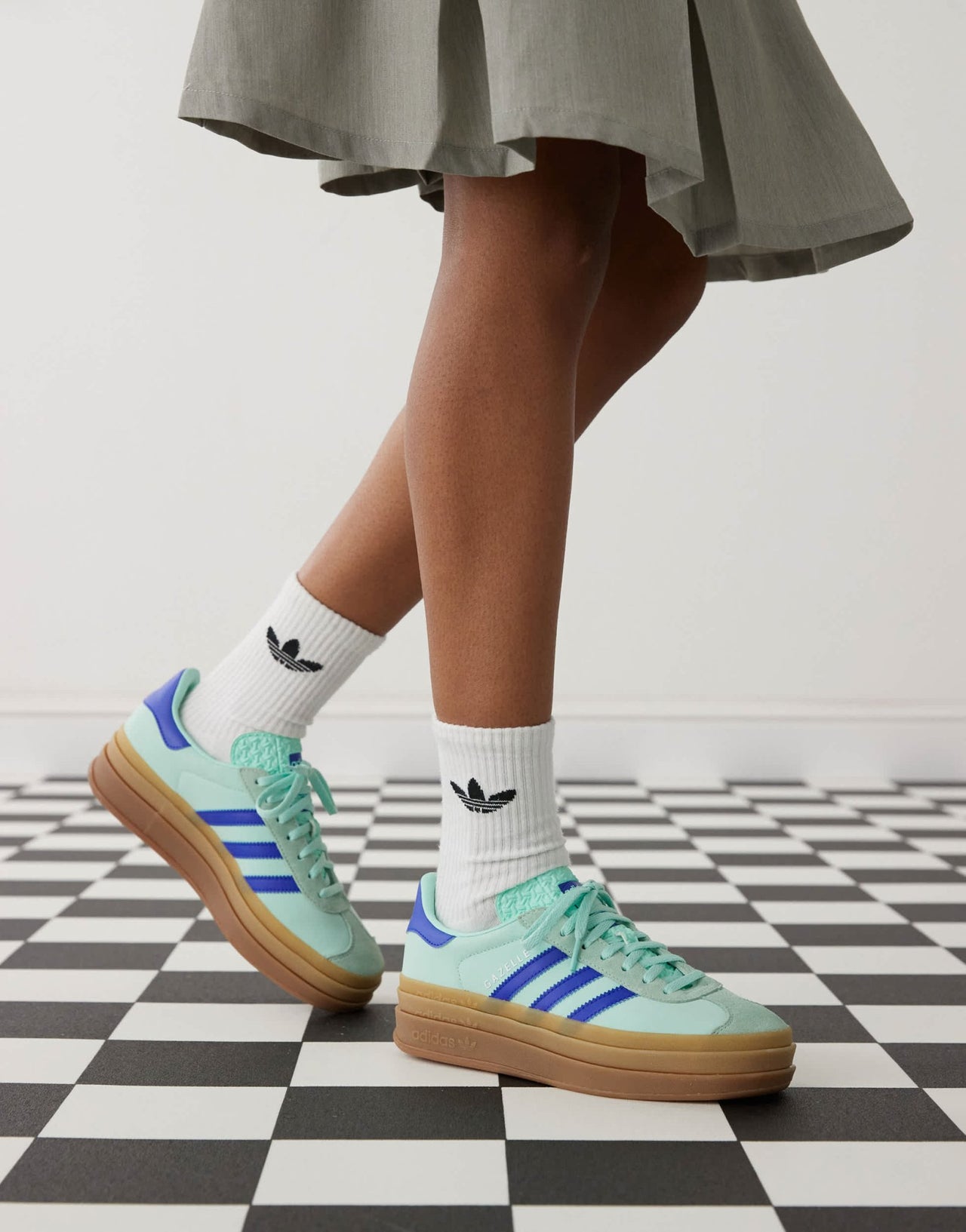 adidas Originals Gazelle Bold platform trainers in mint and blue - ASOS Sample Sale EU Store