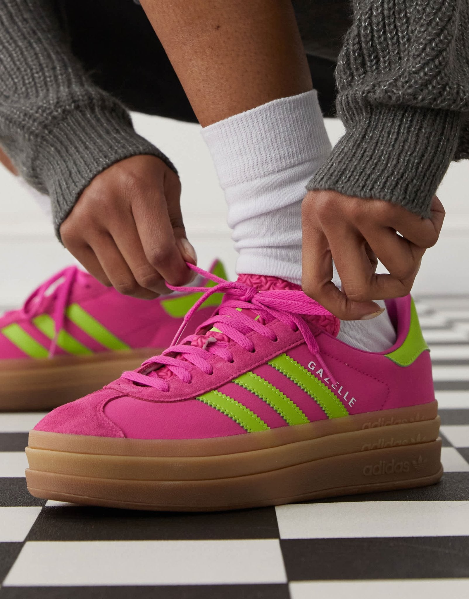 adidas Originals Gazelle Bold platform trainers in purple and green - ASOS Sample Sale EU Store