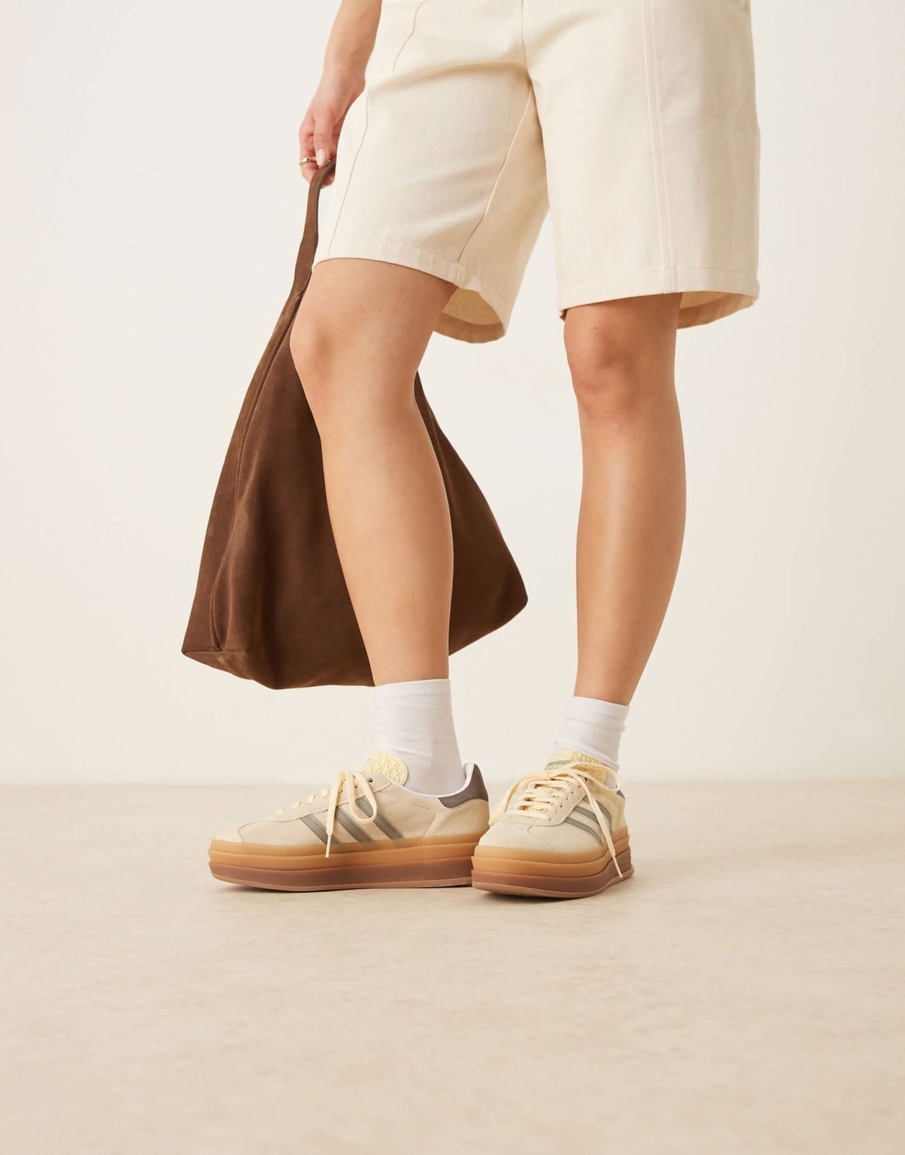 adidas Originals Gazelle Bold trainers in cream and silver - ASOS Sample Sale EU Store