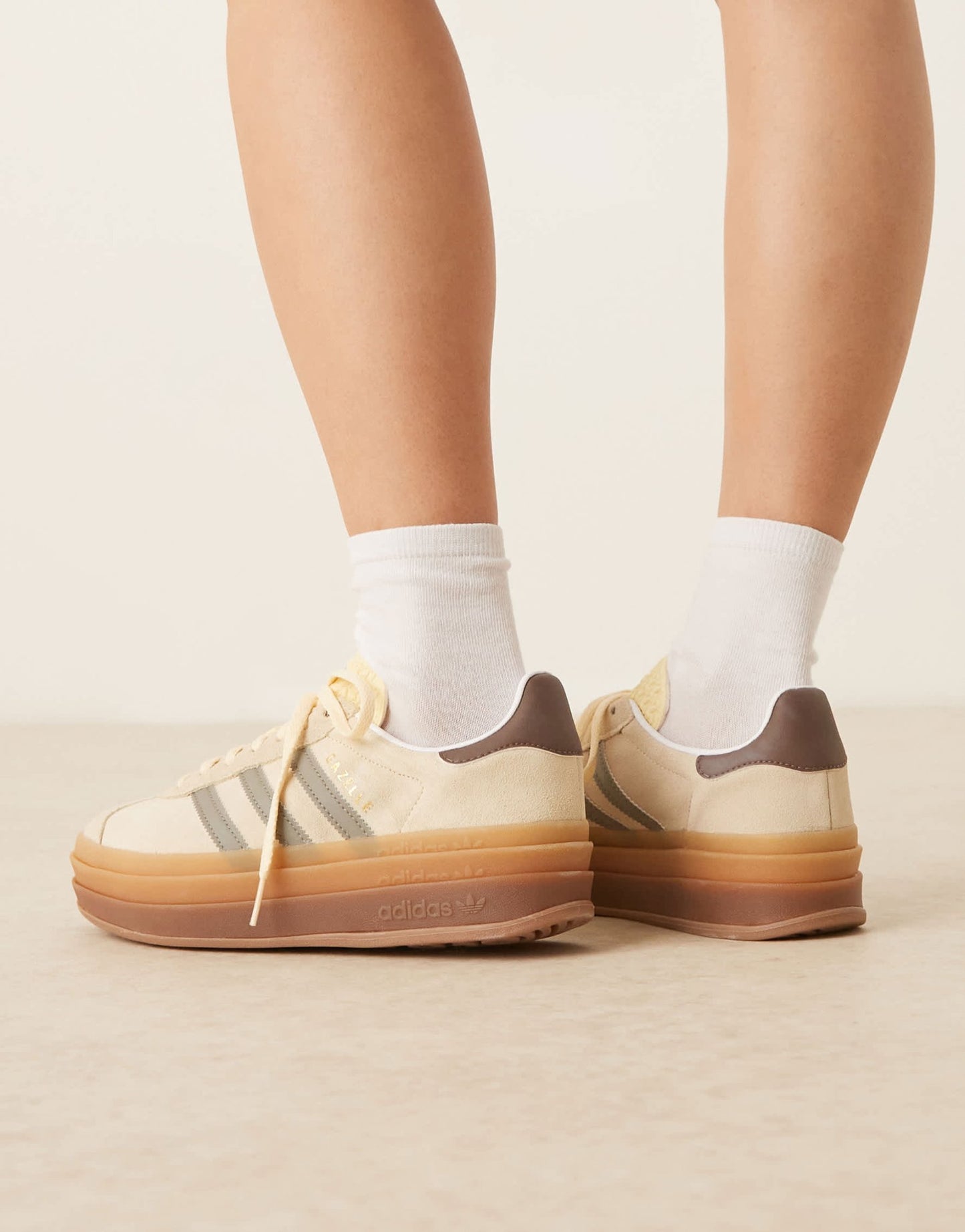 adidas Originals Gazelle Bold trainers in cream and silver - ASOS Sample Sale EU Store