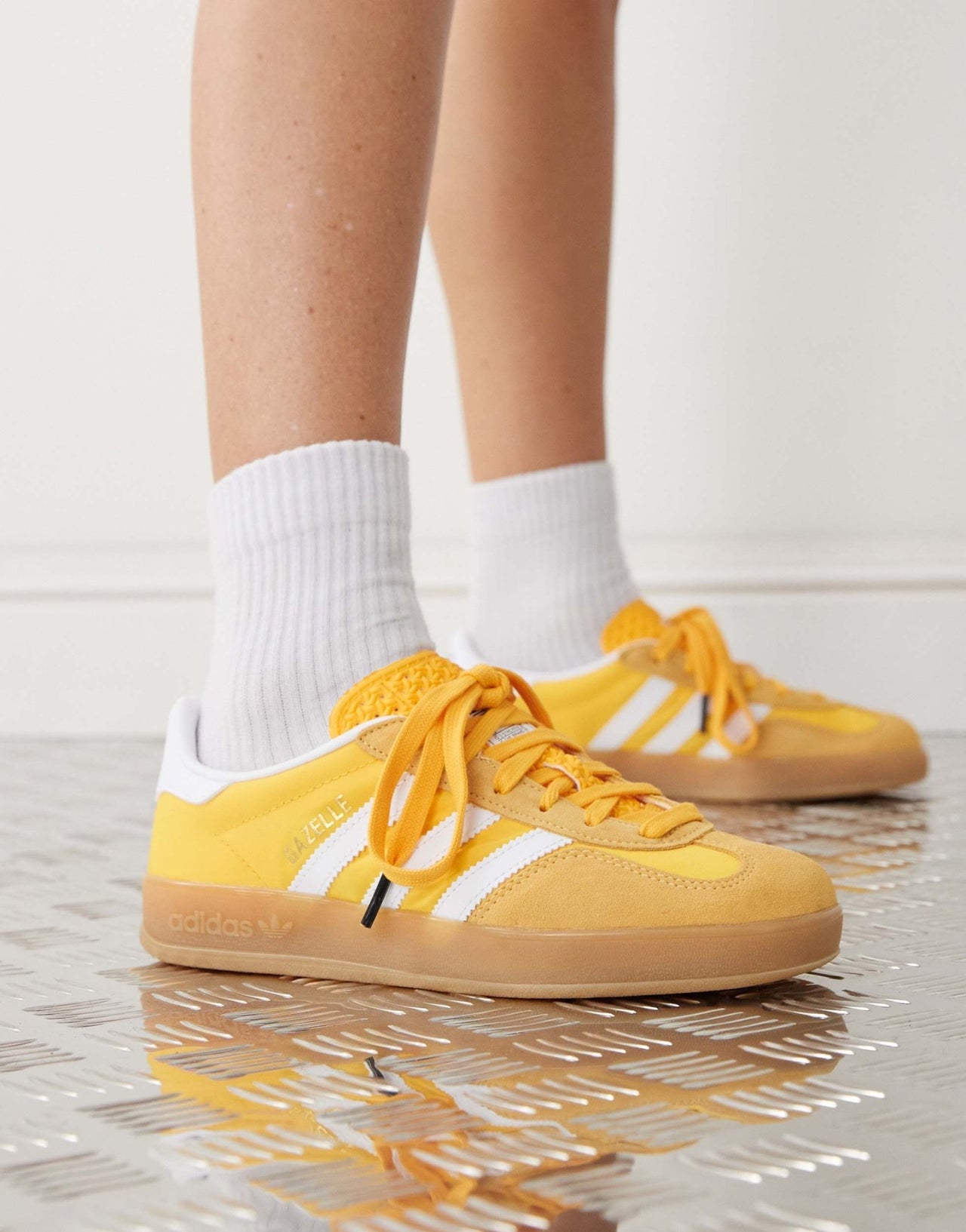 adidas Originals Gazelle Indoor in yellow and white - ASOS Sample Sale EU Store
