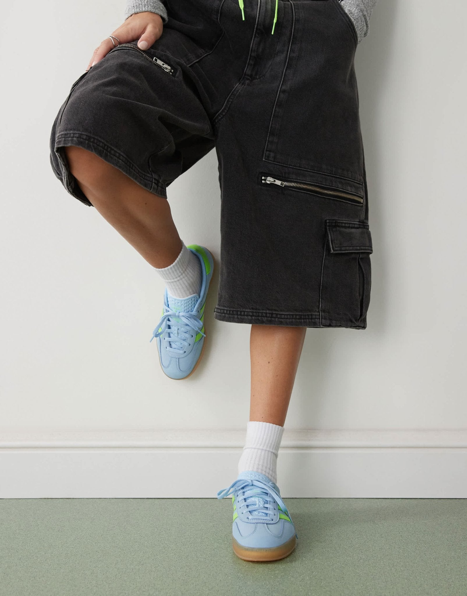 adidas Originals Gazelle Indoor trainers in blue and green nubuck - ASOS Sample Sale EU Store