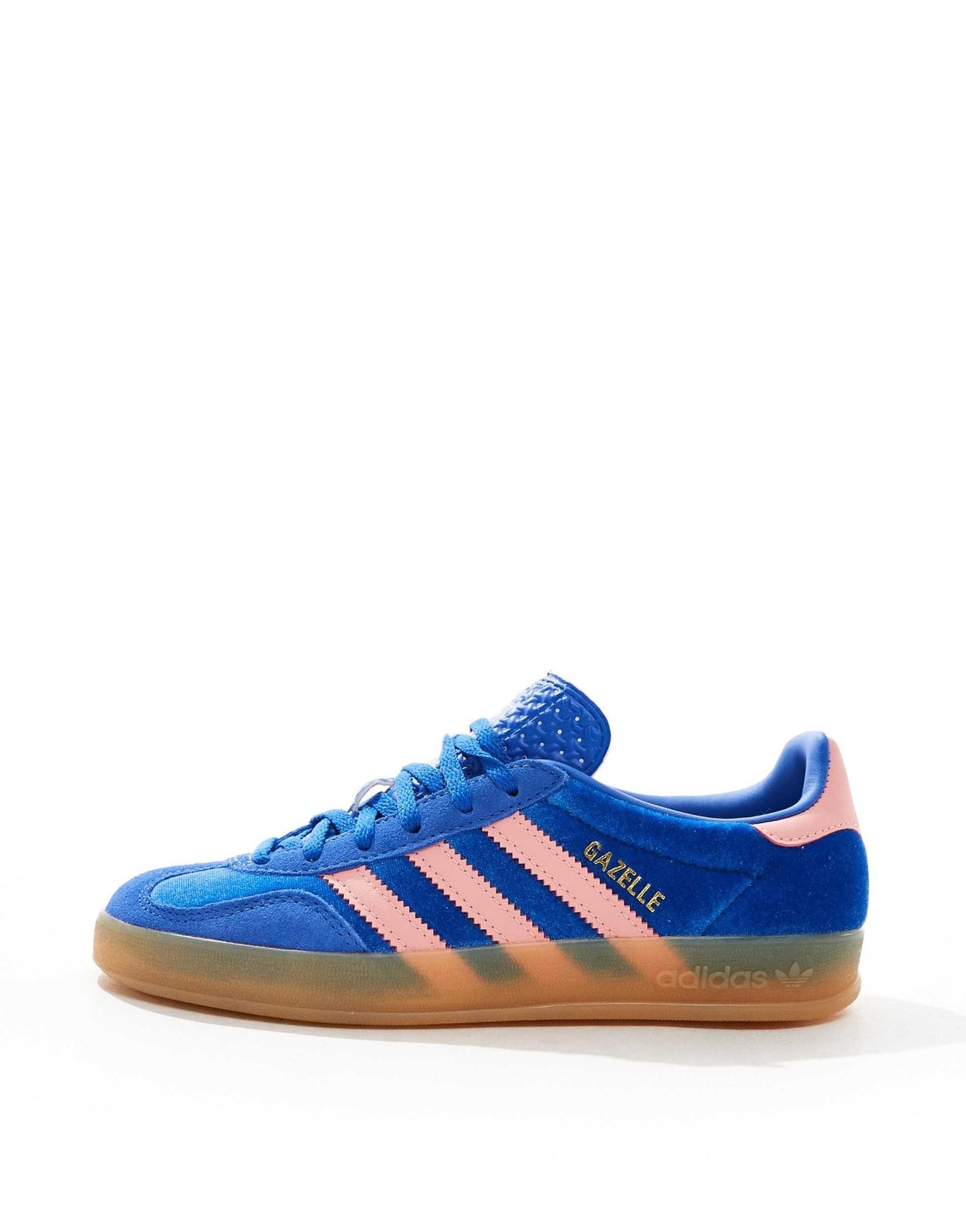 adidas Originals Gazelle Indoor trainers in blue and pink velvet - ASOS Sample Sale EU Store