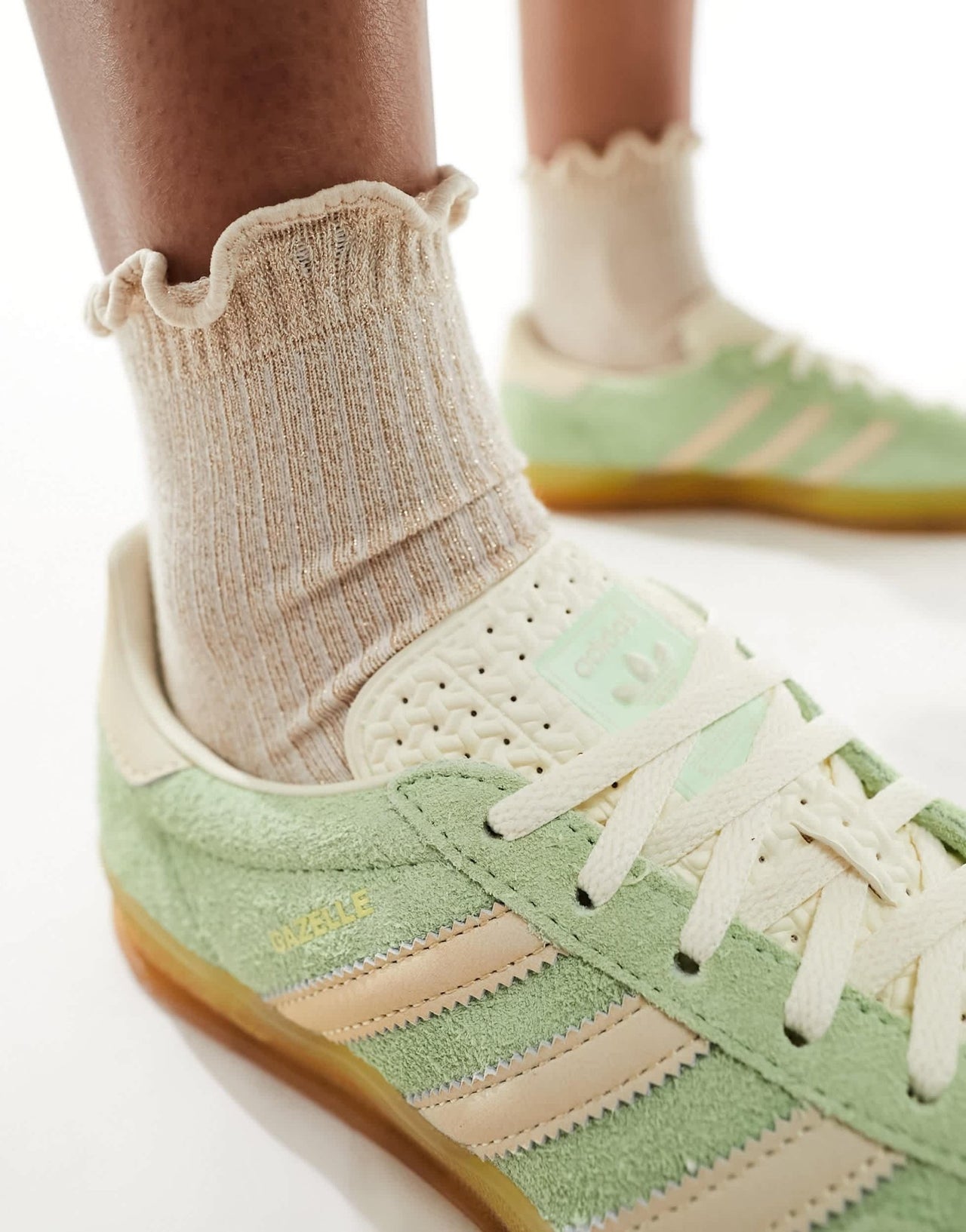 adidas Originals Gazelle Indoor trainers in lime green and cream - ASOS Sample Sale EU Store