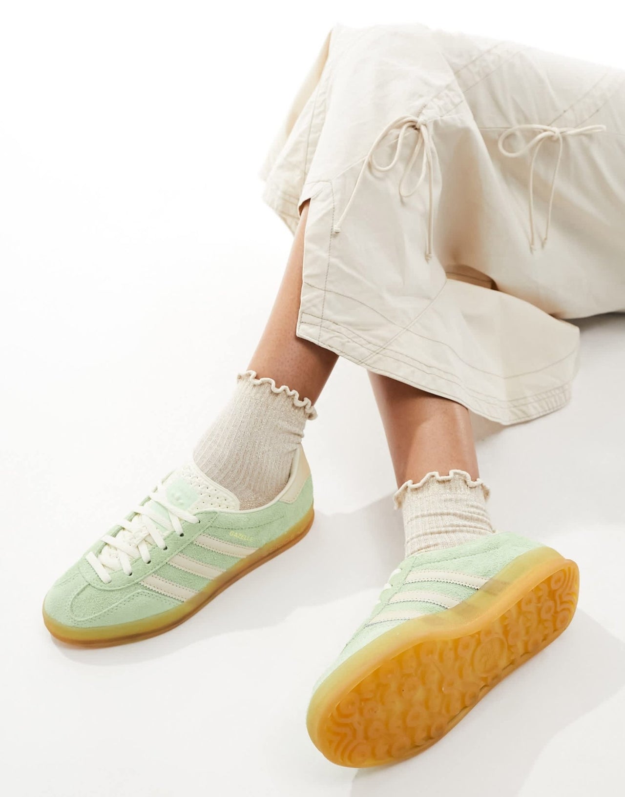 adidas Originals Gazelle Indoor trainers in lime green and cream - ASOS Sample Sale EU Store
