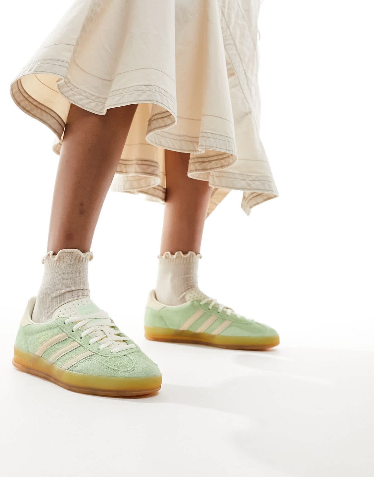 adidas Originals Gazelle Indoor trainers in lime green and cream - ASOS Sample Sale EU Store