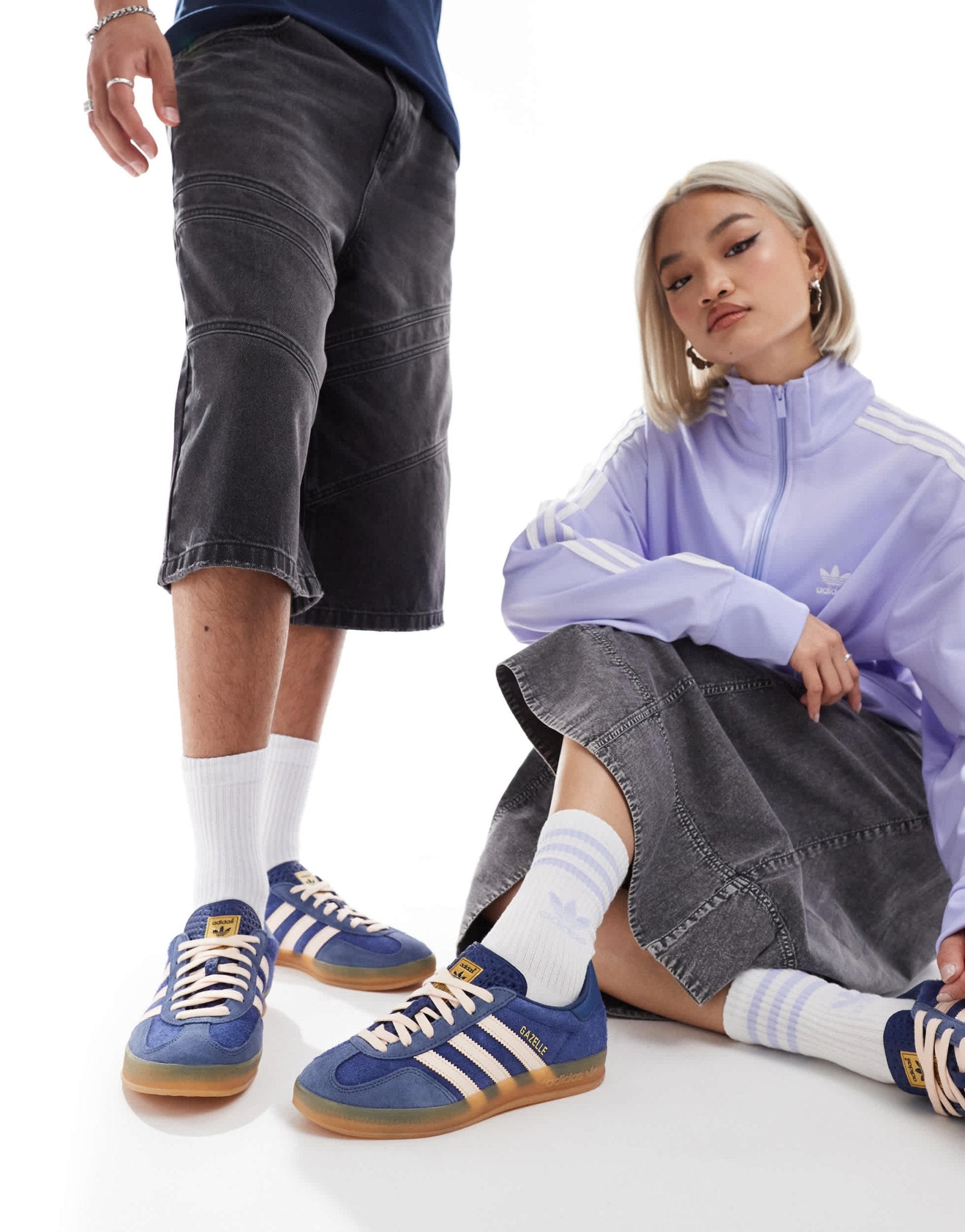 adidas Originals Gazelle Indoor trainers in navy and pink with gum sole - ASOS Sample Sale EU Store