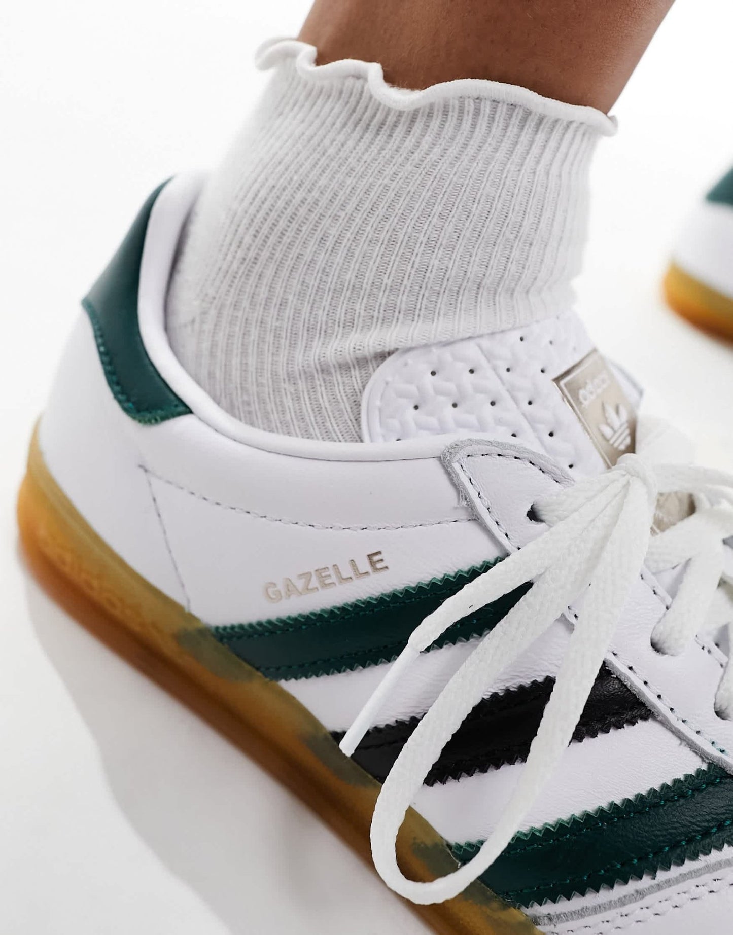 adidas Originals Gazelle Indoor trainers in white and green - ASOS Sample Sale EU Store