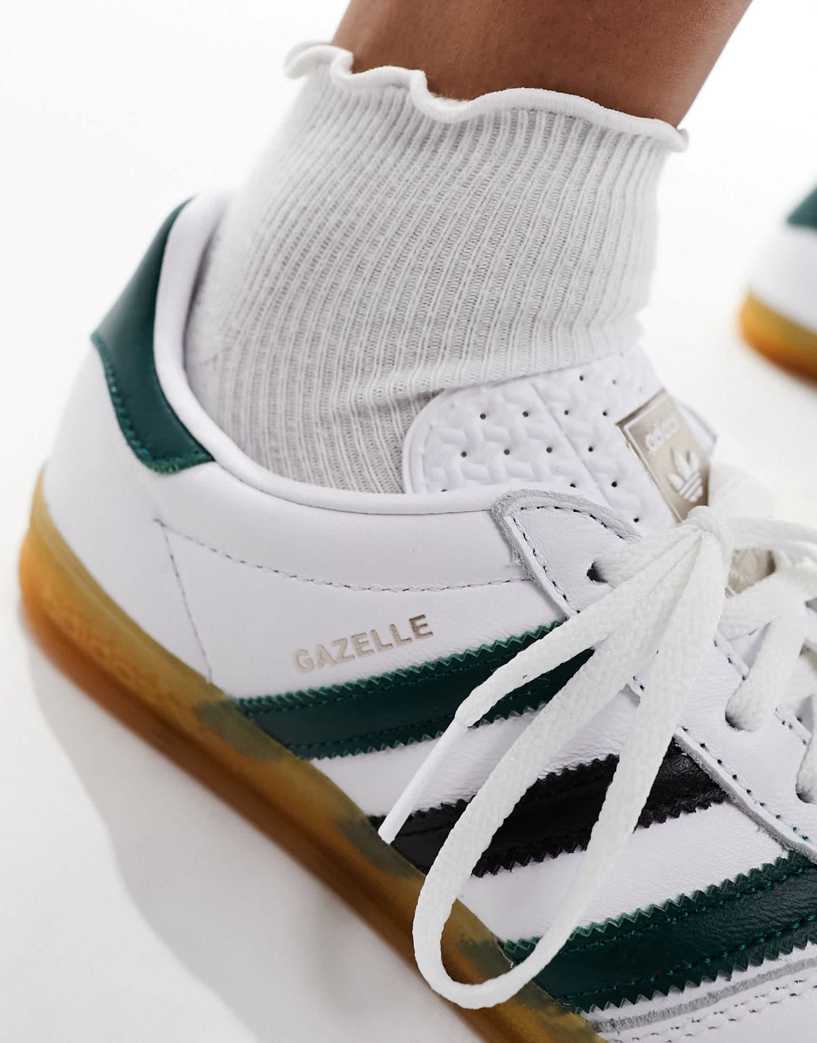 adidas Originals Gazelle Indoor trainers in white and green - ASOS Sample Sale EU Store