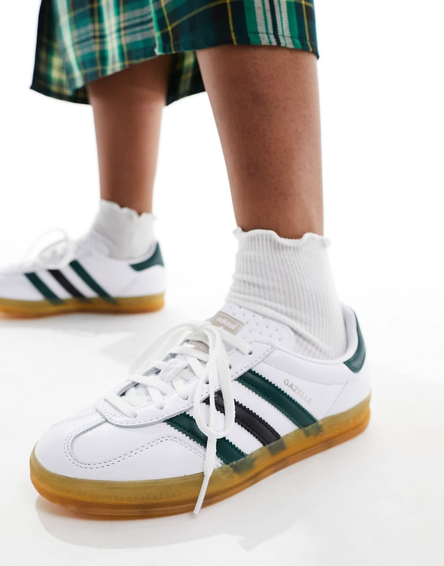 adidas Originals Gazelle Indoor trainers in white and green - ASOS Sample Sale EU Store