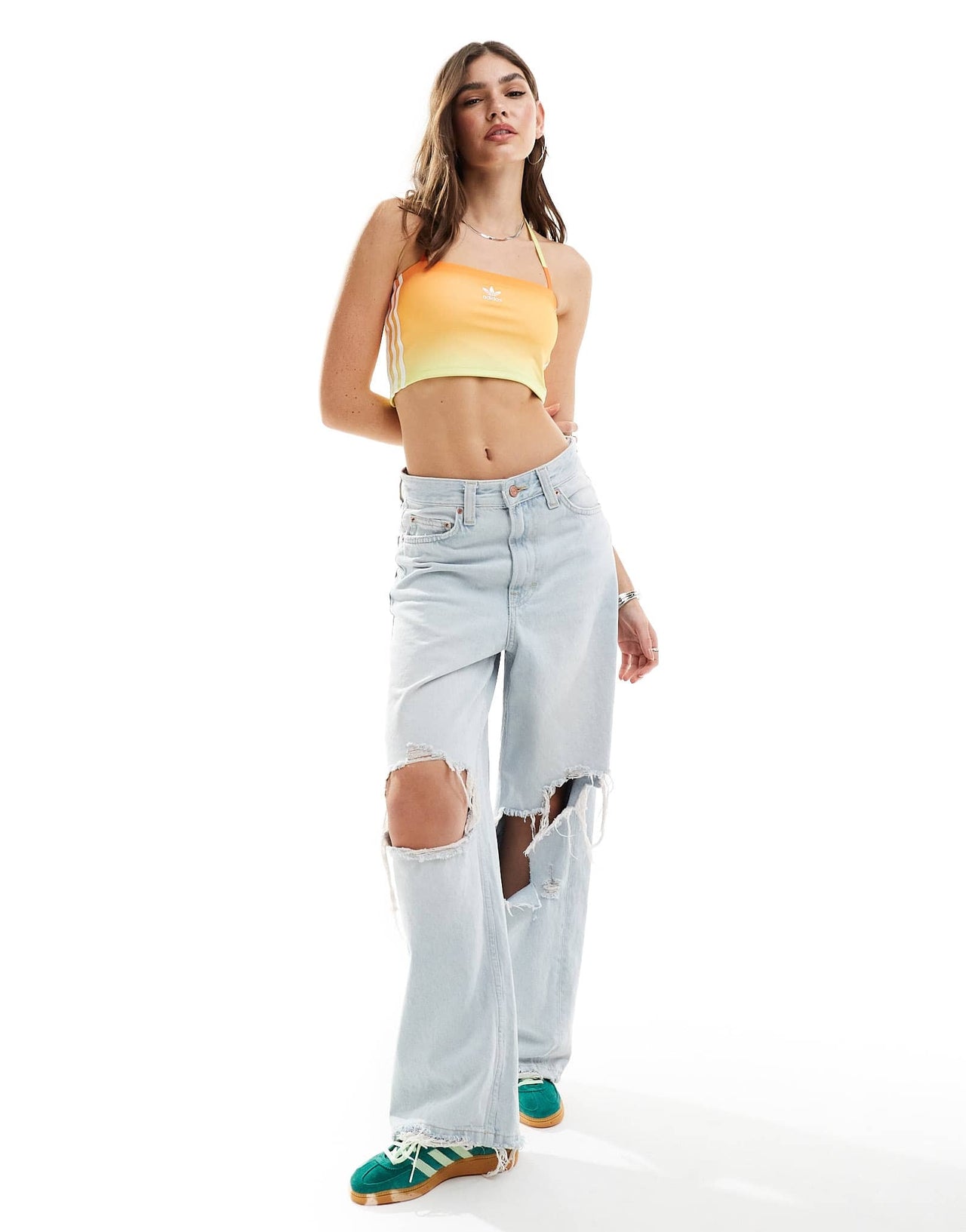 adidas Originals halterneck tube top in ombre orange - ASOS Sample Sale EU Store