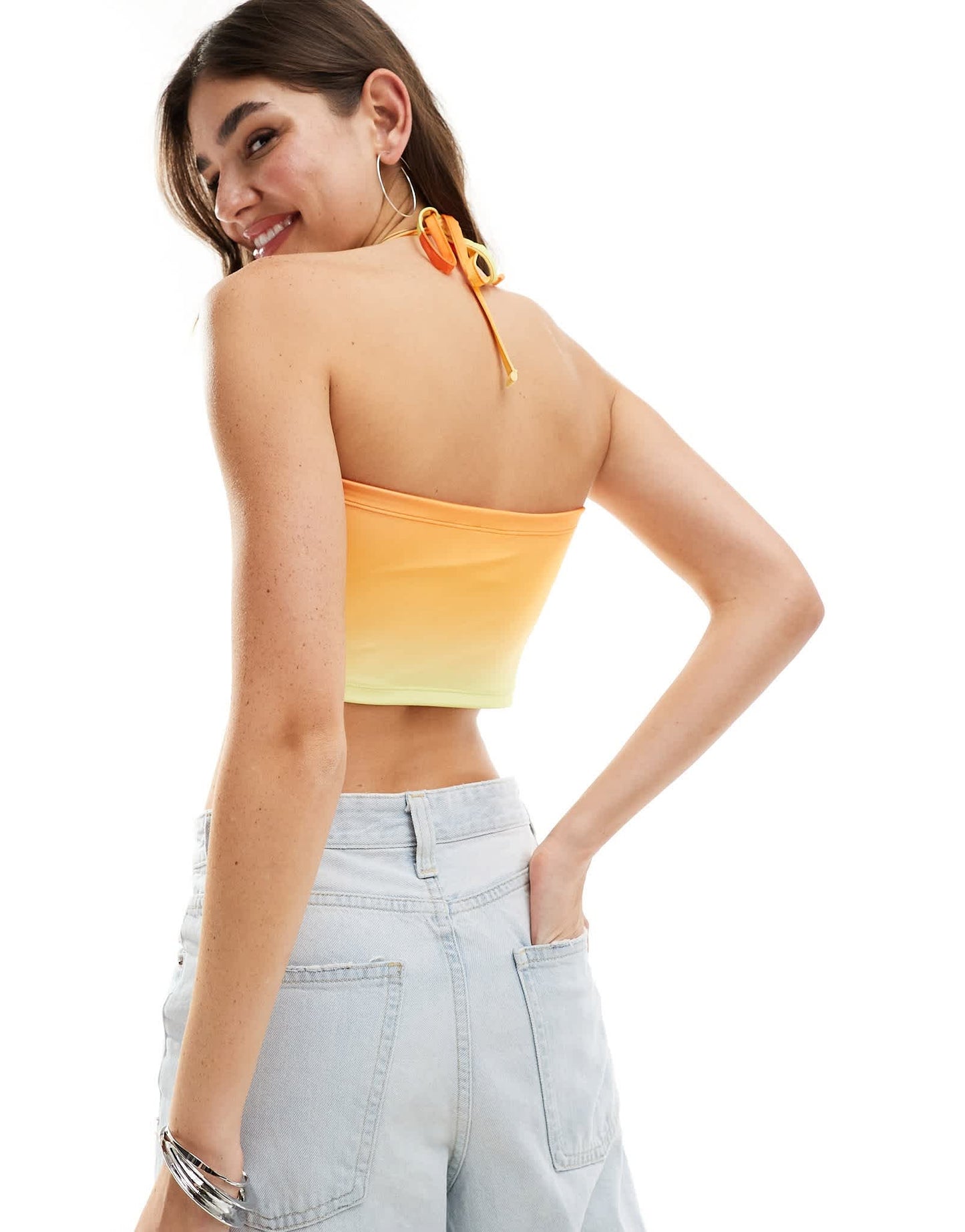 adidas Originals halterneck tube top in ombre orange - ASOS Sample Sale EU Store