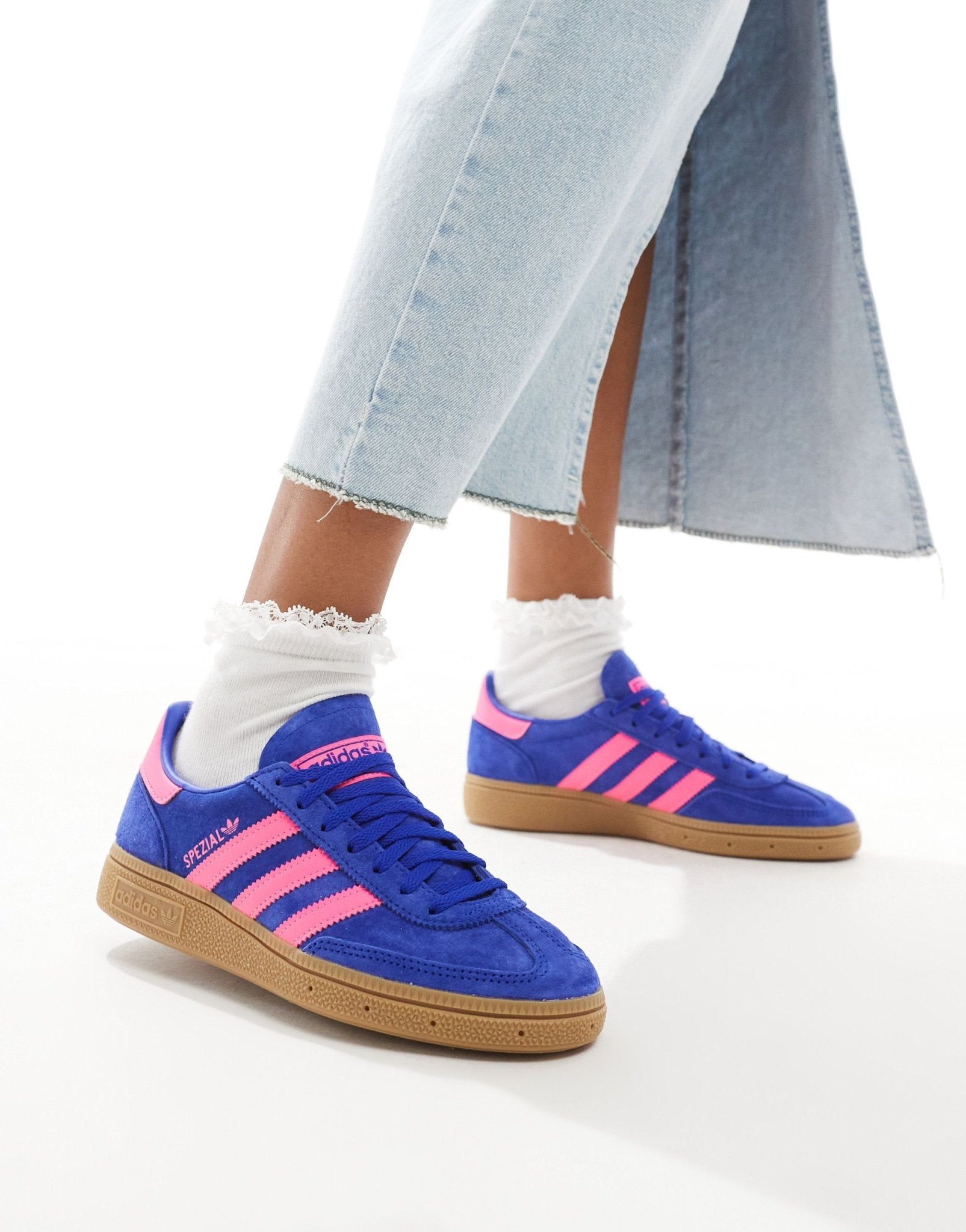 adidas Originals Handball Spezial trainers in blue and pink with gum sole - ASOS Sample Sale EU Store