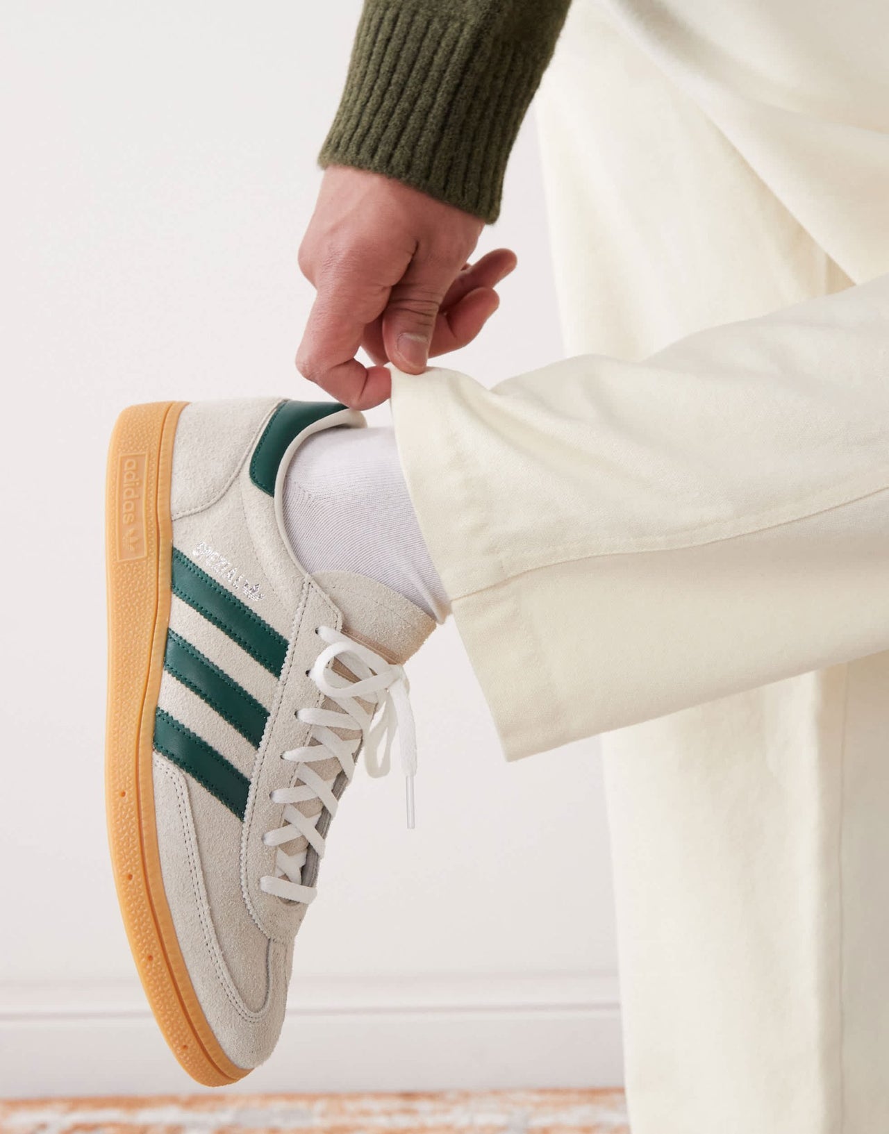 adidas Originals Handball Spezial trainers in cream and green - ASOS Sample Sale EU Store