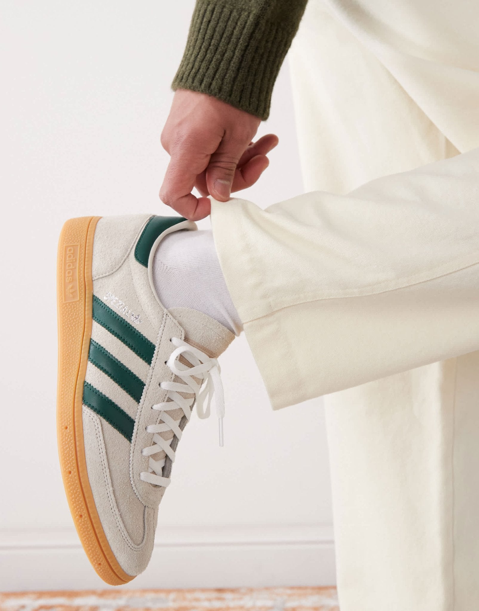 adidas Originals Handball Spezial trainers in cream and green - ASOS Sample Sale EU Store
